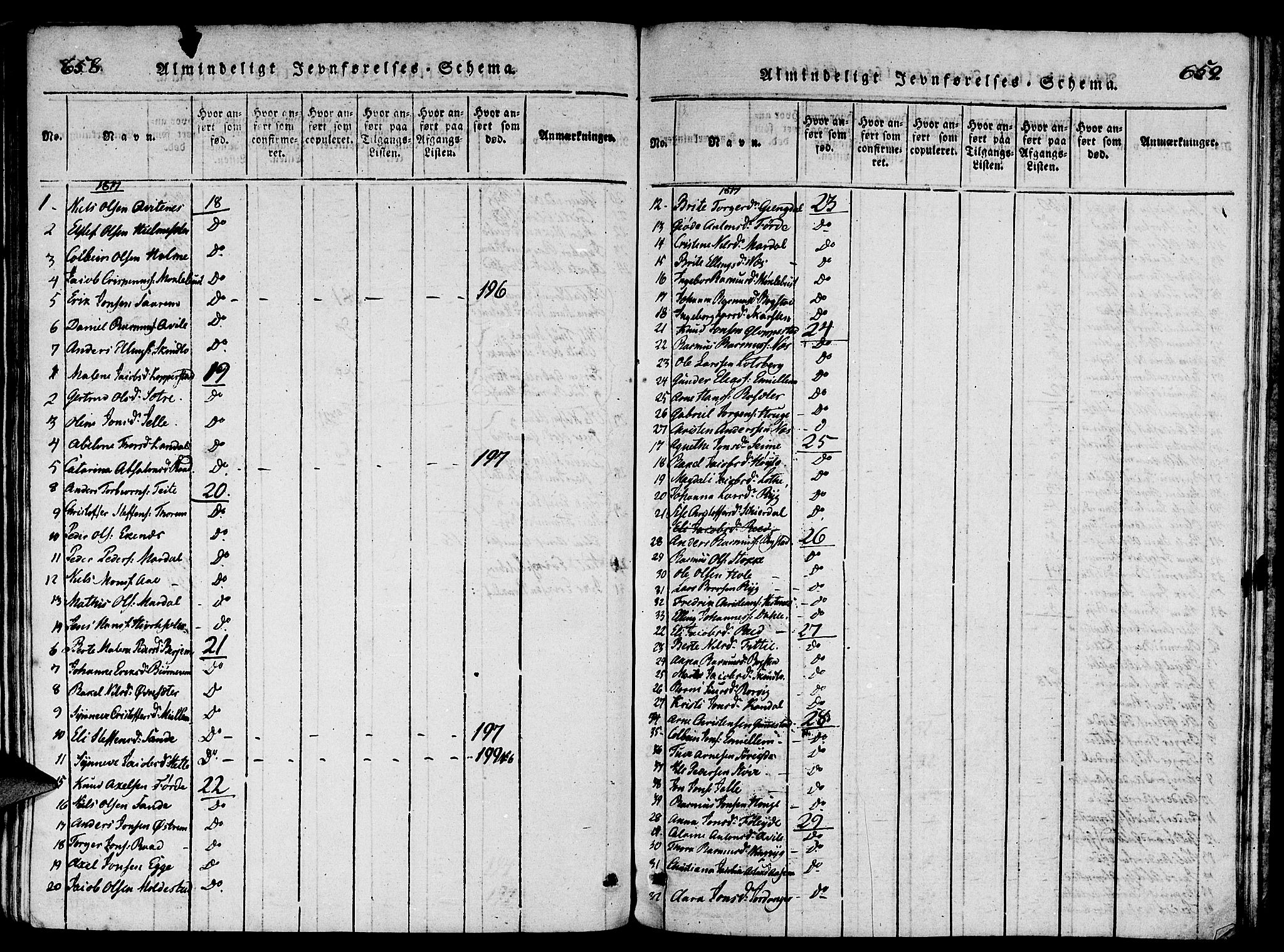 Gloppen sokneprestembete, AV/SAB-A-80101/H/Haa/Haaa/L0006: Parish register (official) no. A 6, 1816-1826, p. 658-659