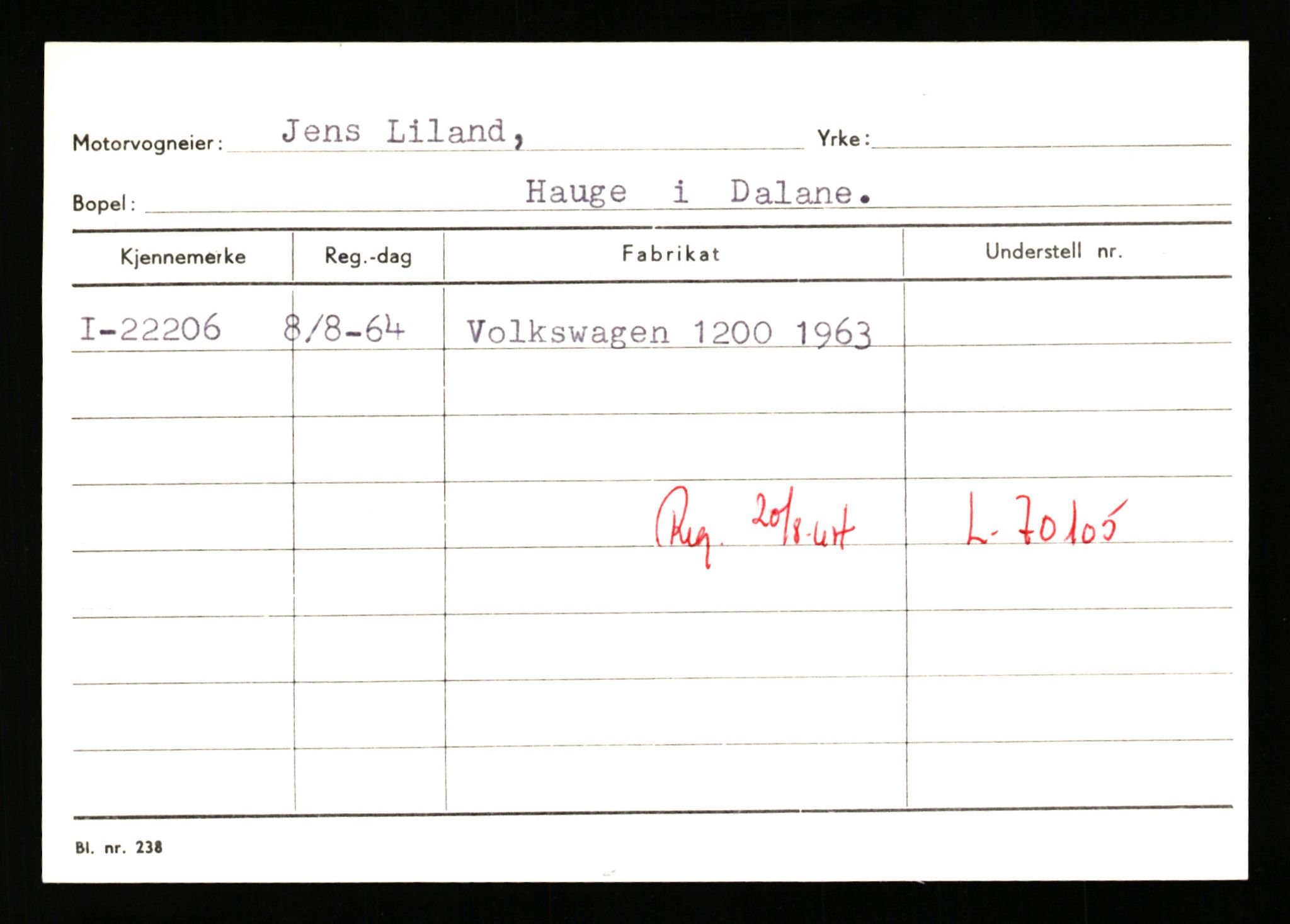 Stavanger trafikkstasjon, AV/SAST-A-101942/0/G/L0004: Registreringsnummer: 15497 - 22957, 1930-1971, p. 2927