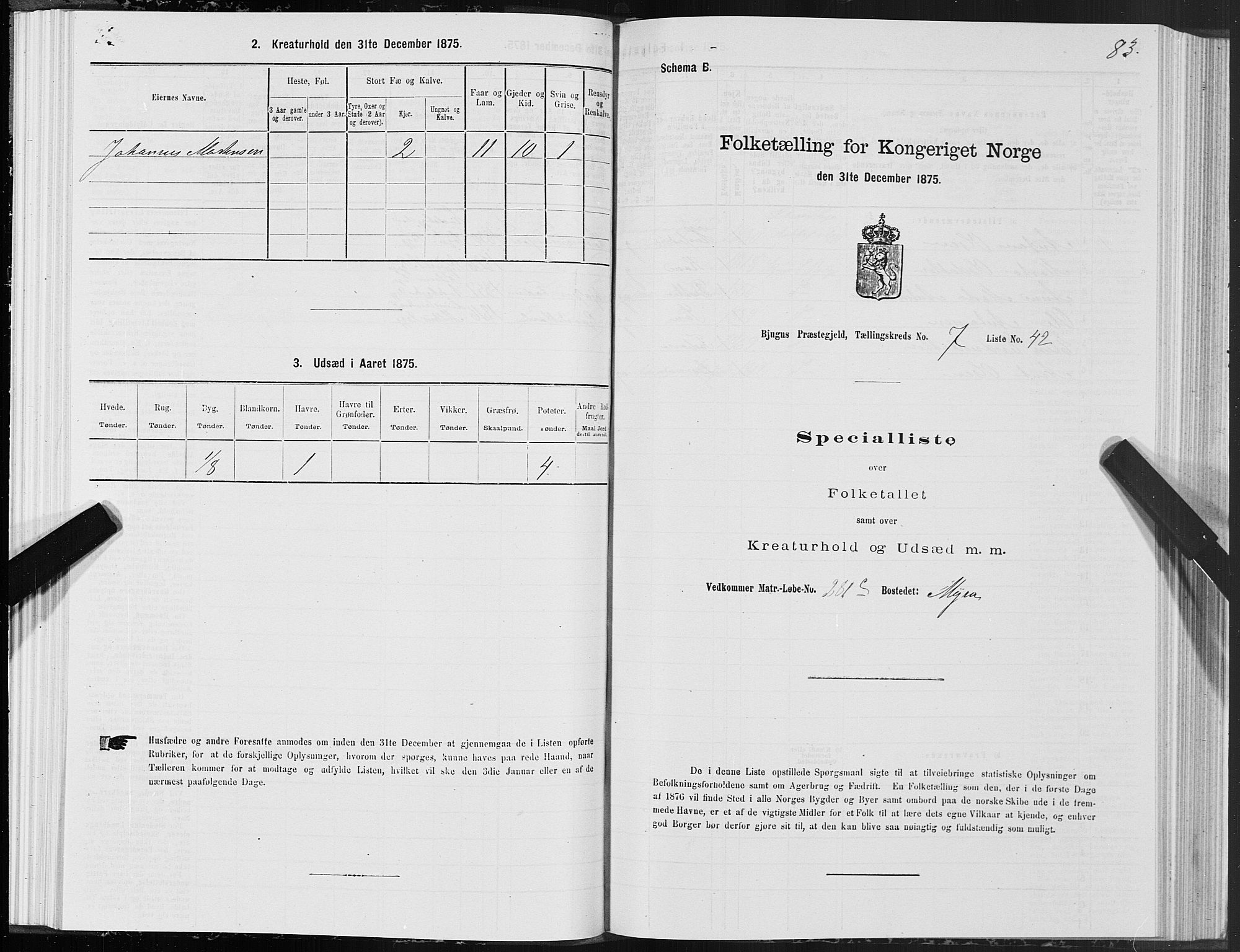 SAT, 1875 census for 1627P Bjugn, 1875, p. 4083