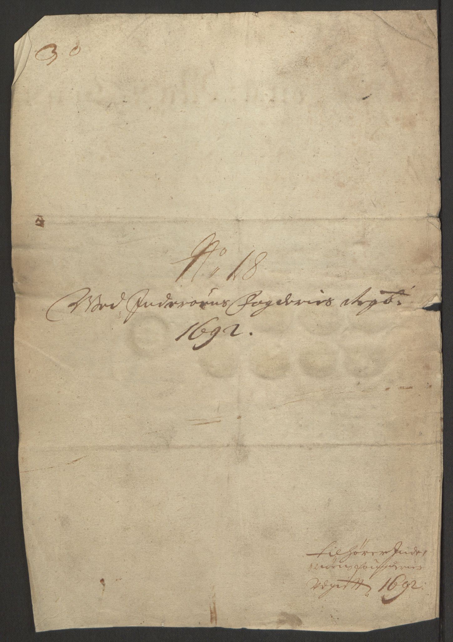 Rentekammeret inntil 1814, Reviderte regnskaper, Fogderegnskap, AV/RA-EA-4092/R63/L4308: Fogderegnskap Inderøy, 1692-1694, p. 277