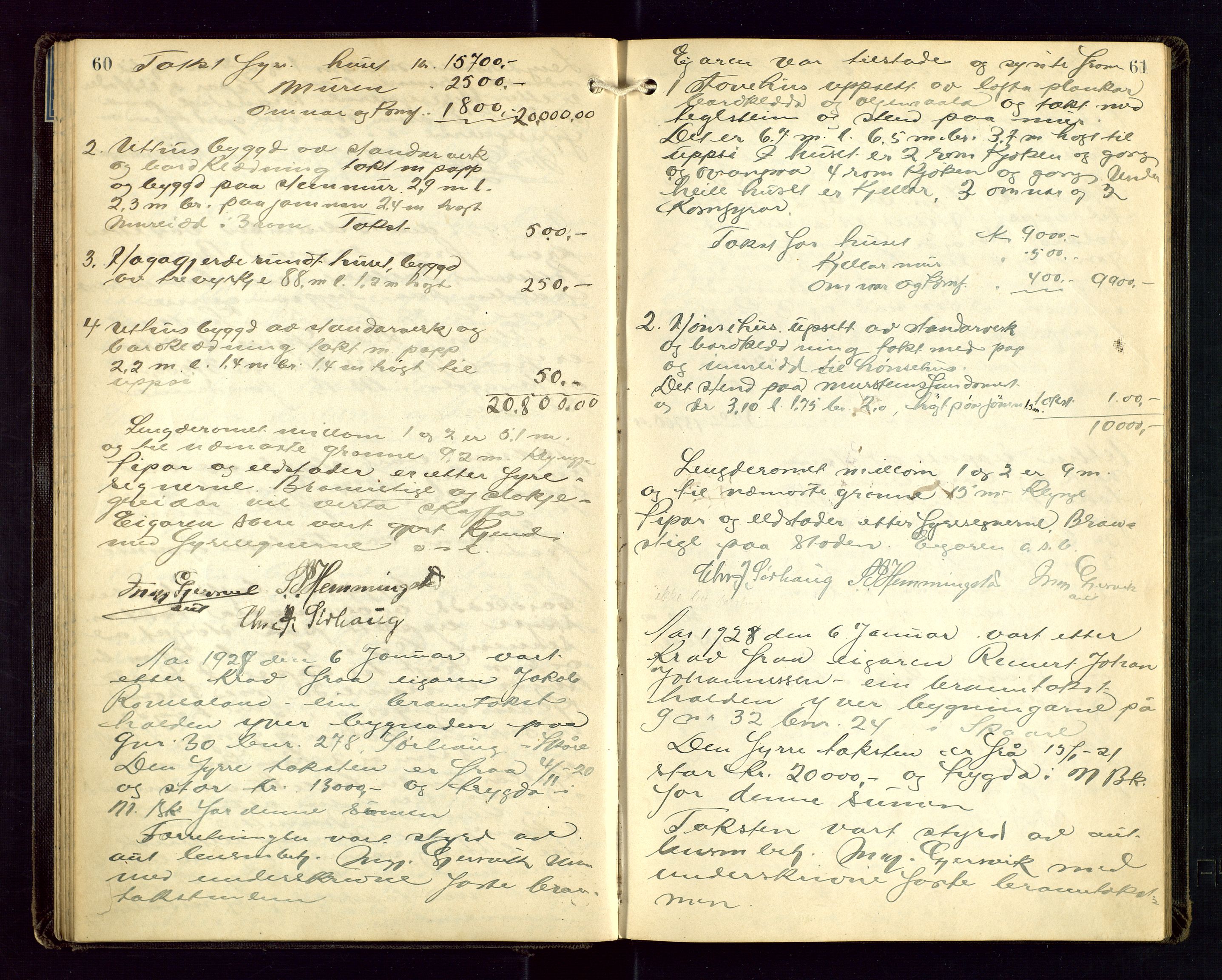 Torvestad lensmannskontor, AV/SAST-A-100307/1/Goa/L0004: "Brandtakstsprotokoll for lensmannen i Torvastad", 1925-1934, p. 60-61