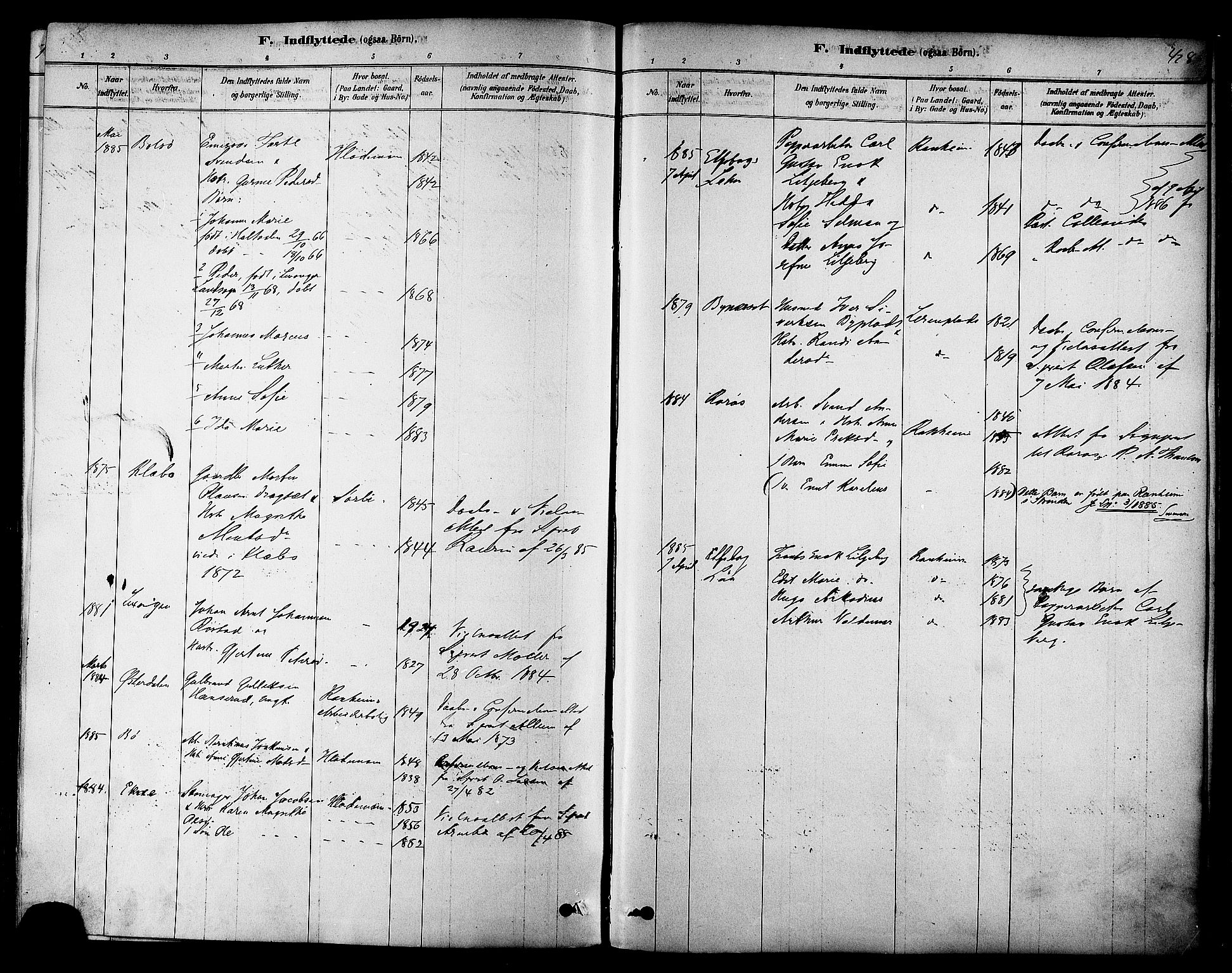Ministerialprotokoller, klokkerbøker og fødselsregistre - Sør-Trøndelag, SAT/A-1456/606/L0294: Parish register (official) no. 606A09, 1878-1886, p. 428