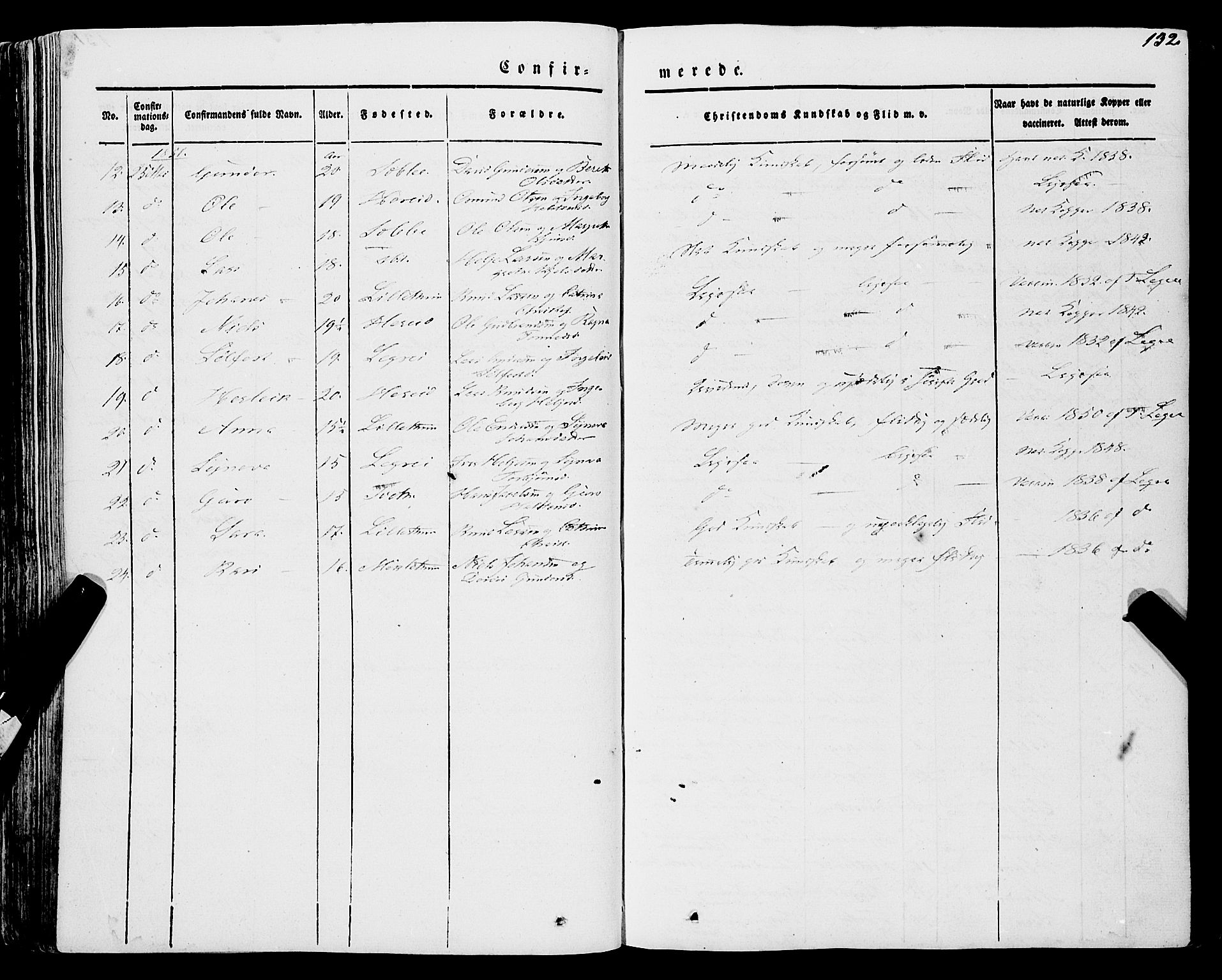 Ulvik sokneprestembete, SAB/A-78801/H/Haa: Parish register (official) no. A 12, 1839-1853, p. 132