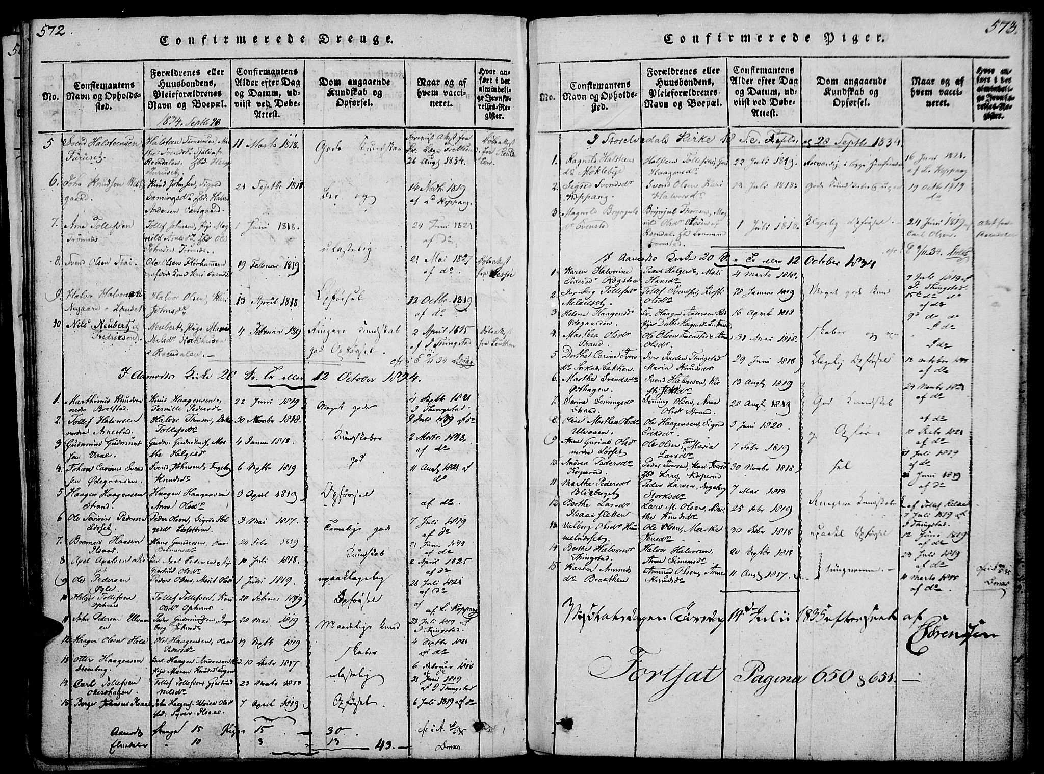 Åmot prestekontor, Hedmark, AV/SAH-PREST-056/H/Ha/Haa/L0005: Parish register (official) no. 5, 1815-1841, p. 572-573