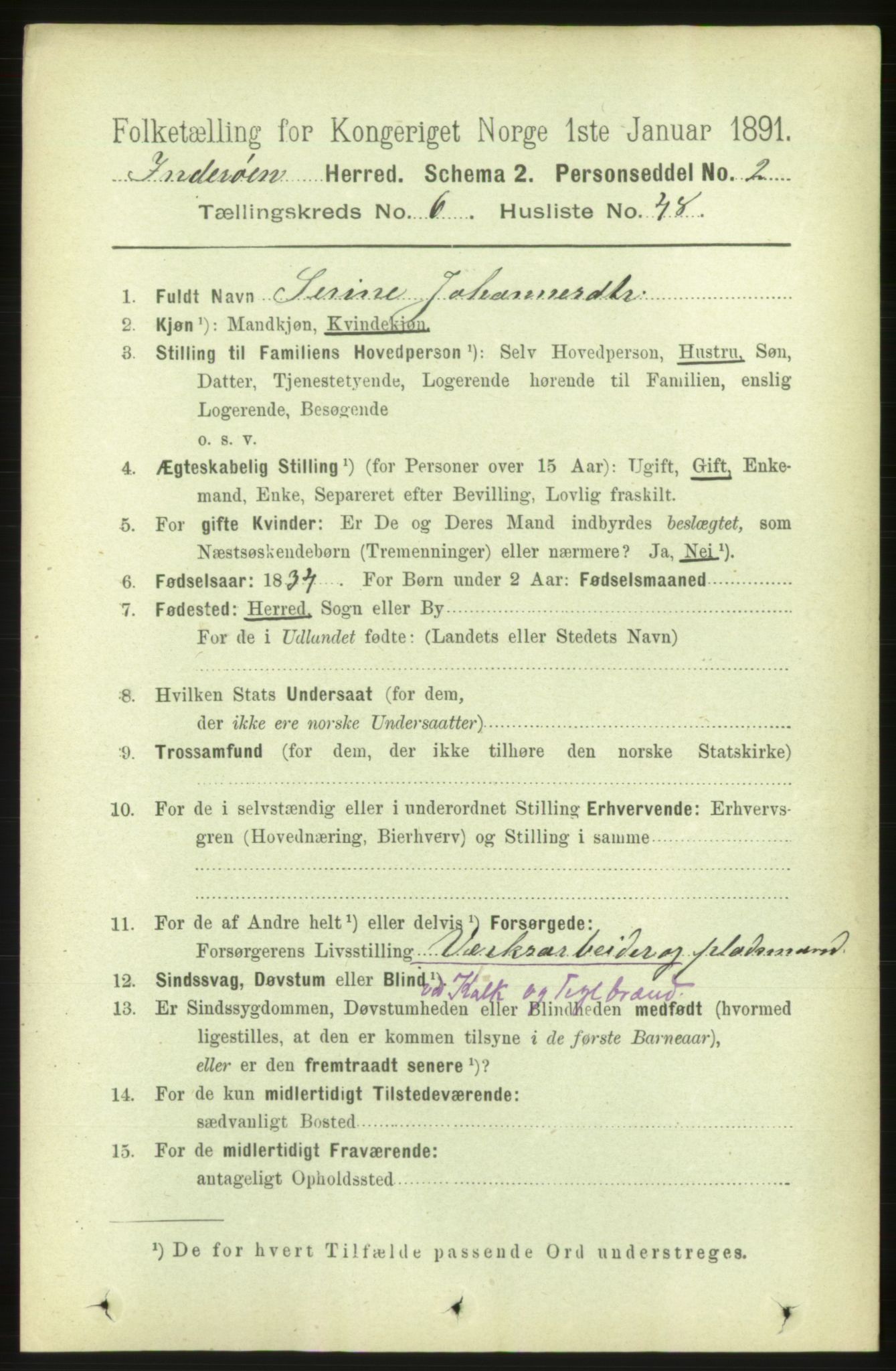 RA, 1891 census for 1729 Inderøy, 1891, p. 3655