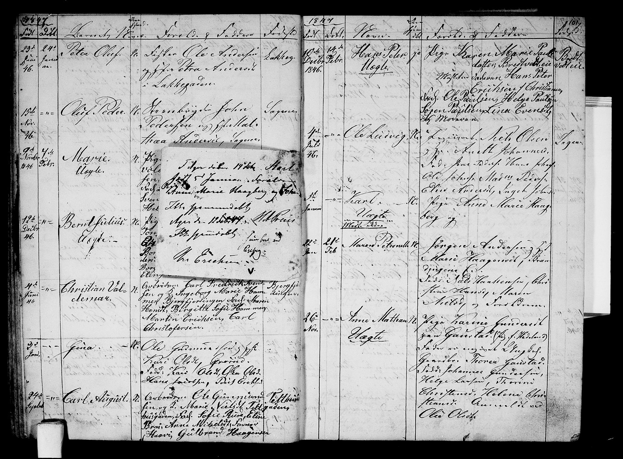 Aker prestekontor kirkebøker, SAO/A-10861/G/L0008: Parish register (copy) no. 8, 1845-1848, p. 100-101