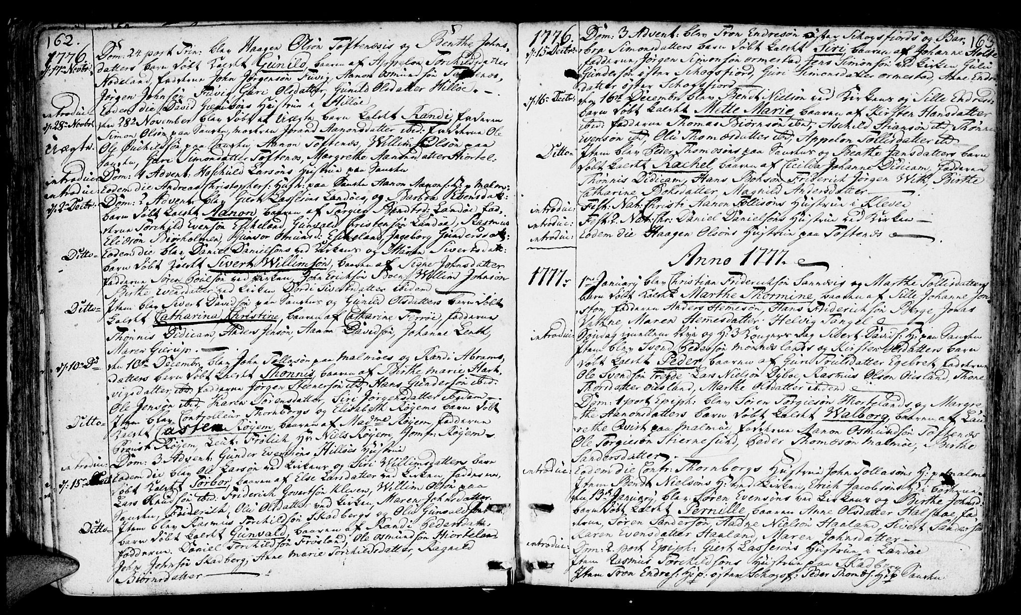 Mandal sokneprestkontor, AV/SAK-1111-0030/F/Fa/Faa/L0003: Parish register (official) no. A 3, 1748-1794, p. 162-163