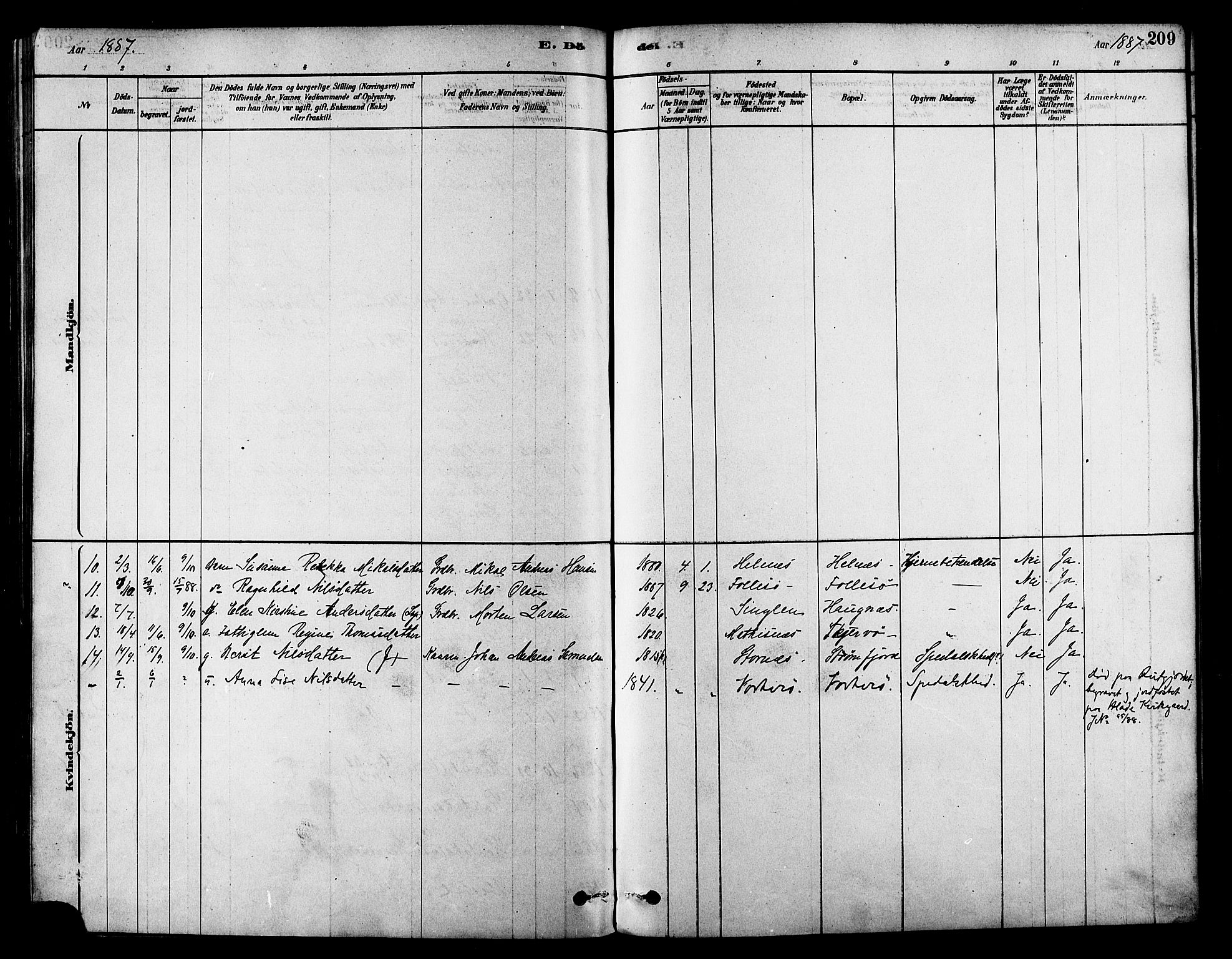 Skjervøy sokneprestkontor, SATØ/S-1300/H/Ha/Haa/L0009kirke: Parish register (official) no. 9, 1878-1887, p. 209