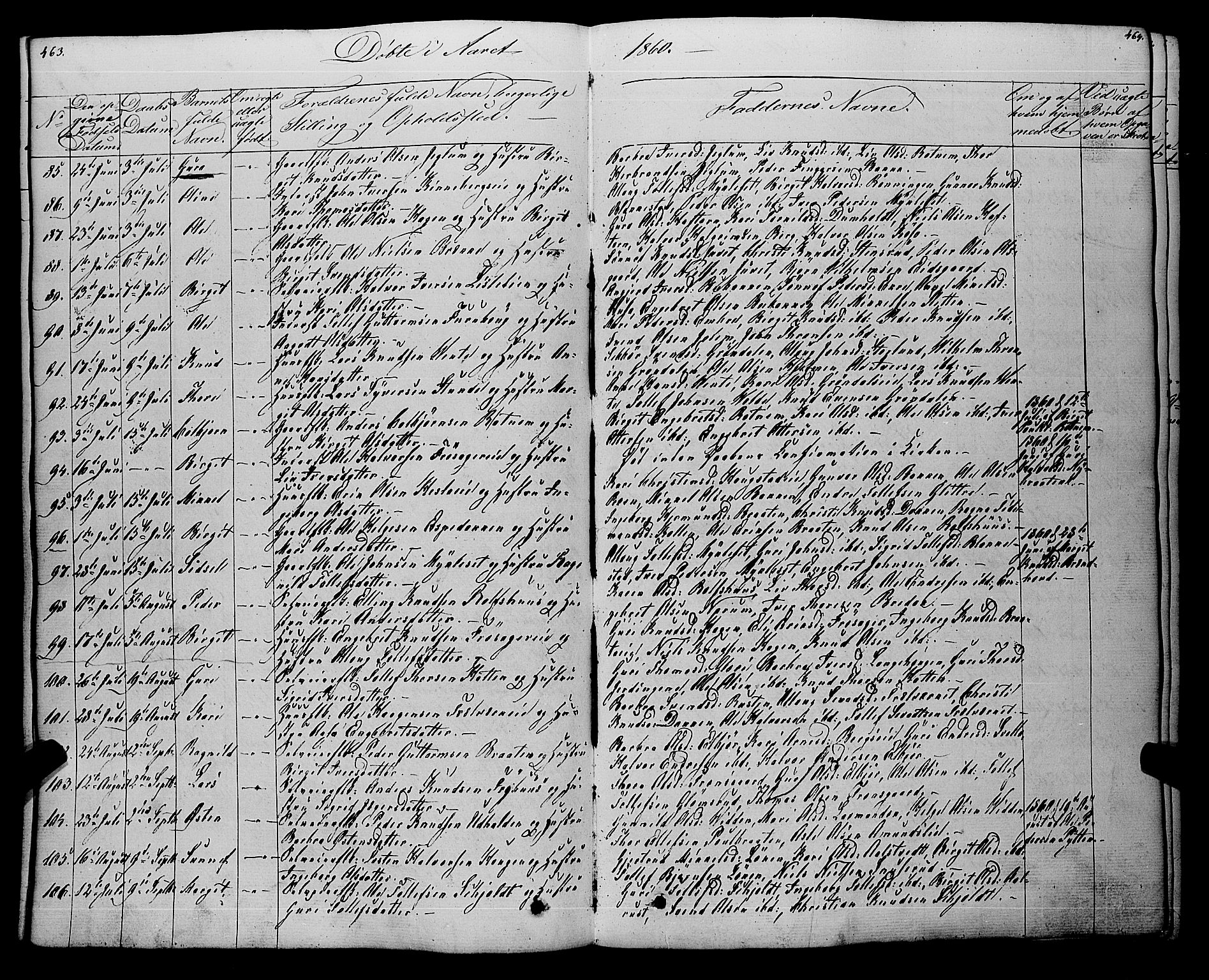 Gol kirkebøker, SAKO/A-226/F/Fa/L0002: Parish register (official) no. I 2, 1837-1863, p. 463-464