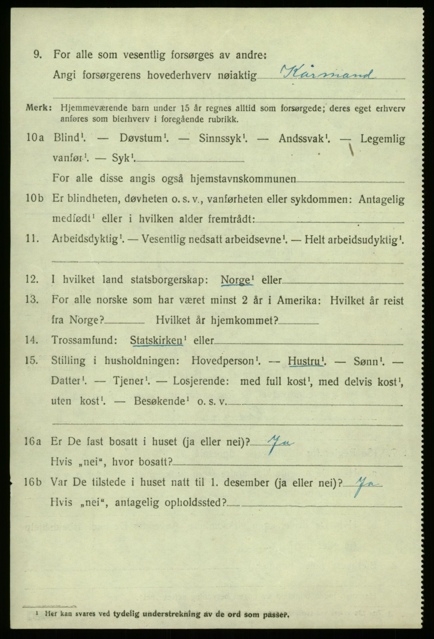 SAB, 1920 census for Vik, 1920, p. 7716