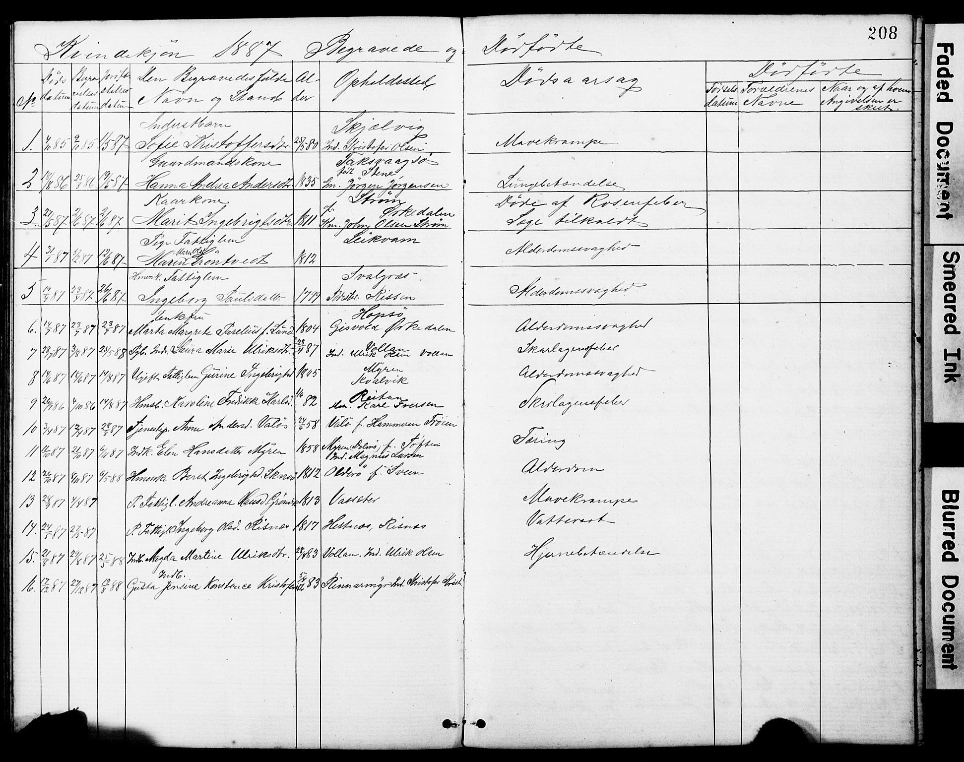 Ministerialprotokoller, klokkerbøker og fødselsregistre - Sør-Trøndelag, SAT/A-1456/634/L0541: Parish register (copy) no. 634C03, 1874-1891, p. 208