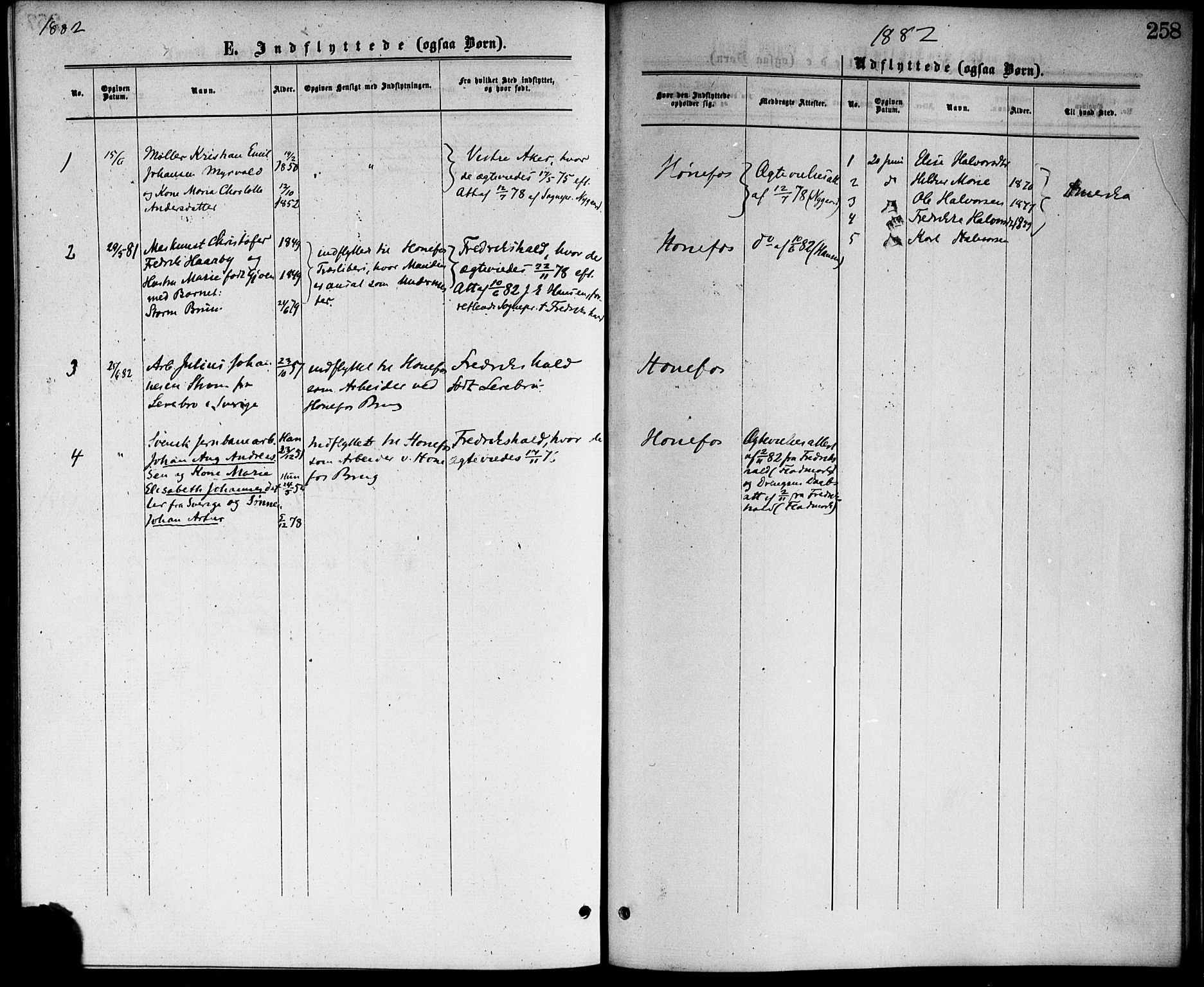 Hønefoss kirkebøker, SAKO/A-609/F/Fa/L0001: Parish register (official) no. 1, 1875-1887, p. 258