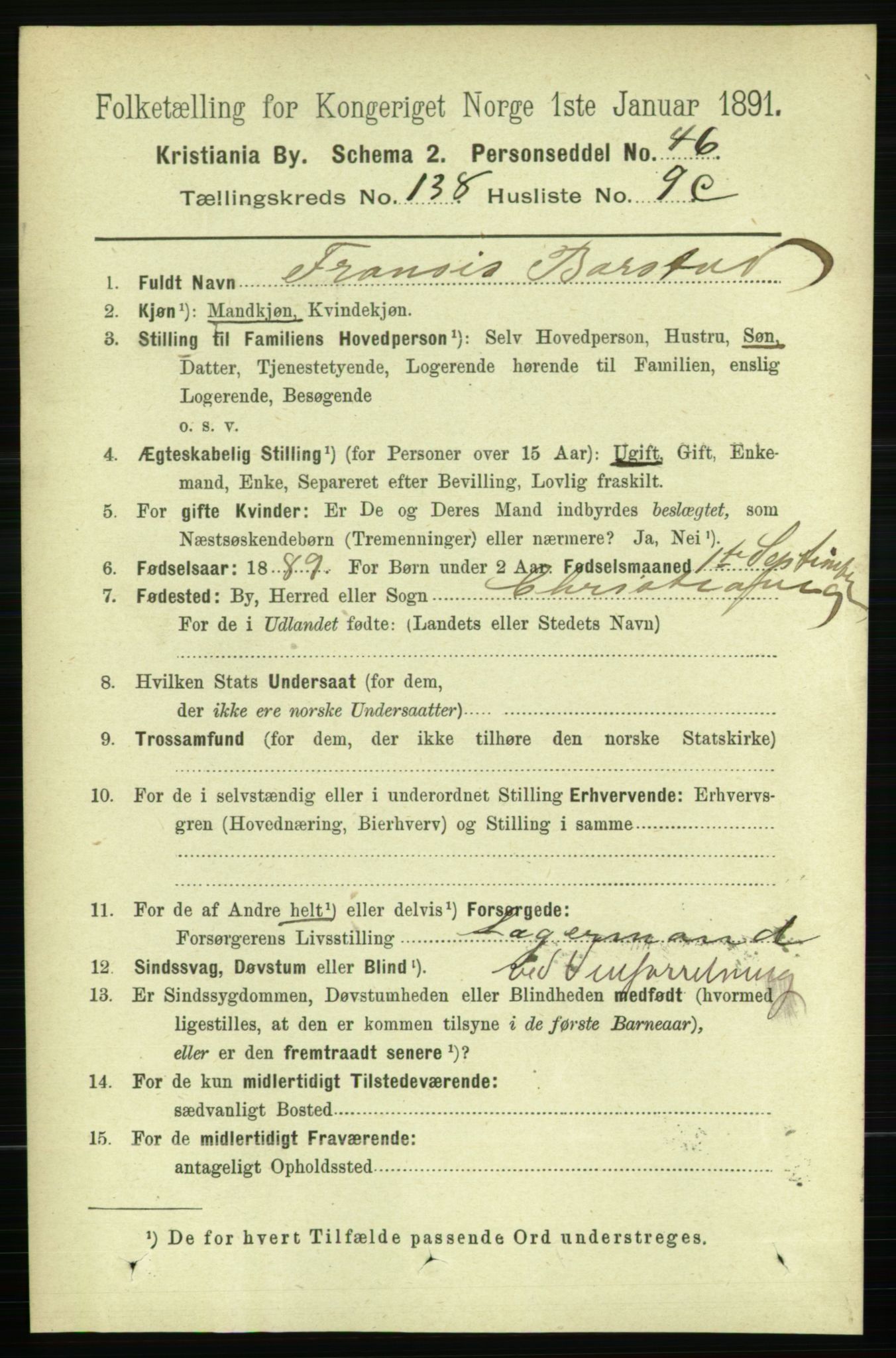 RA, 1891 census for 0301 Kristiania, 1891, p. 76916