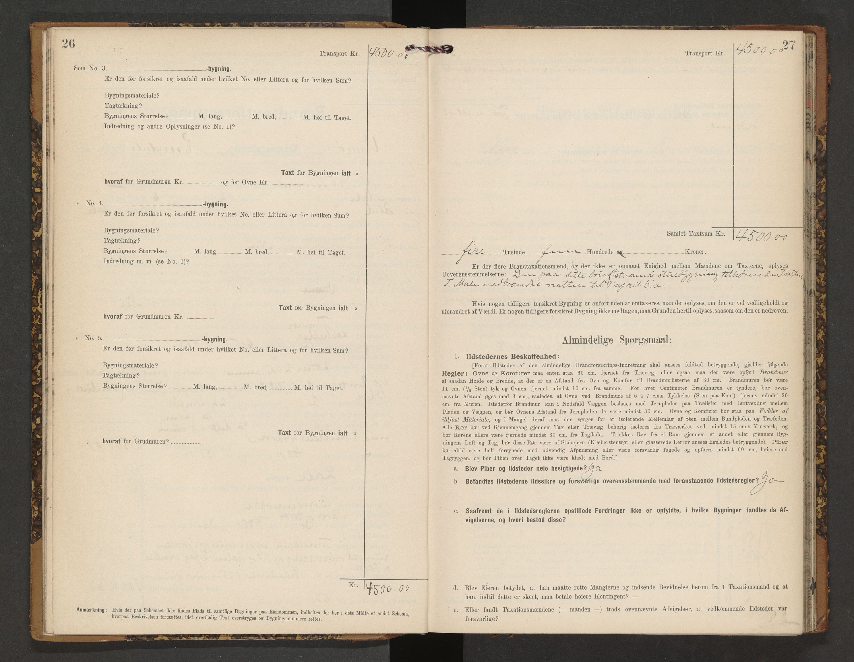 Norges Brannkasse Vågøy og Sund, AV/SAT-A-5504/Fb/L0002: Branntakstprotokoll, 1904-1913, p. 26-27