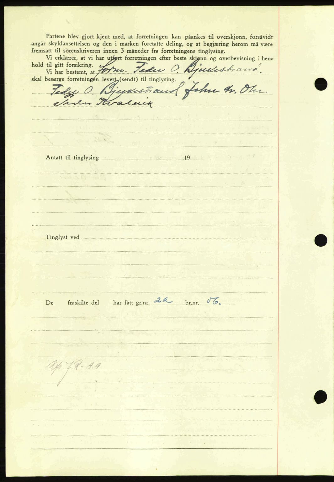 Nordmøre sorenskriveri, AV/SAT-A-4132/1/2/2Ca: Mortgage book no. A100a, 1945-1945, Diary no: : 1496/1945