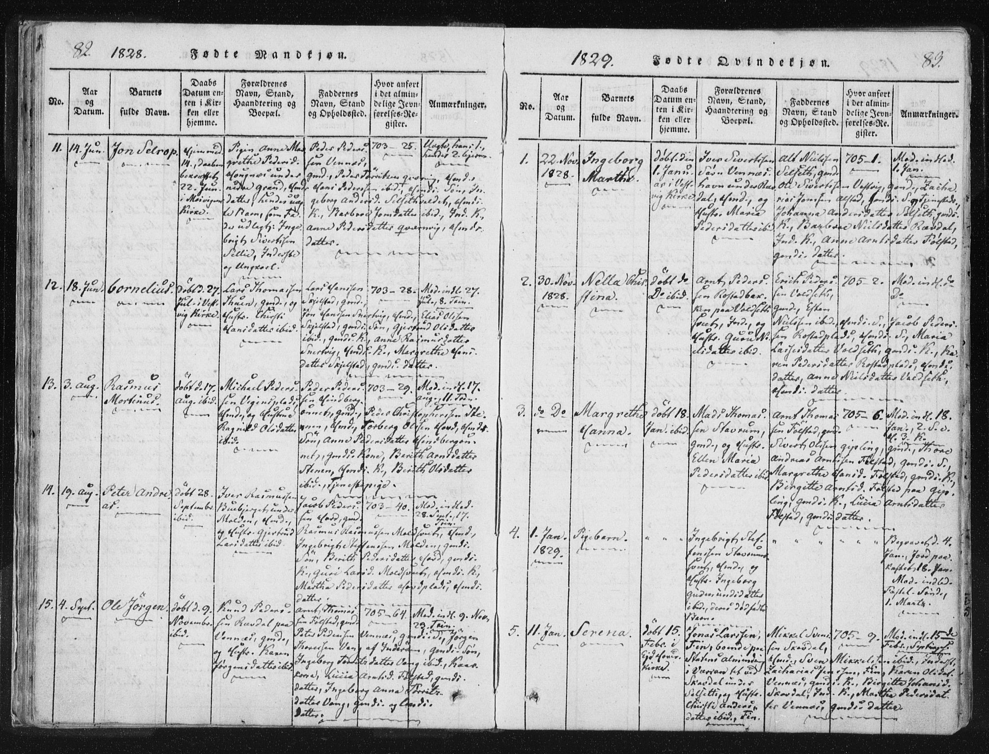 Ministerialprotokoller, klokkerbøker og fødselsregistre - Nord-Trøndelag, SAT/A-1458/744/L0417: Parish register (official) no. 744A01, 1817-1842, p. 82-83