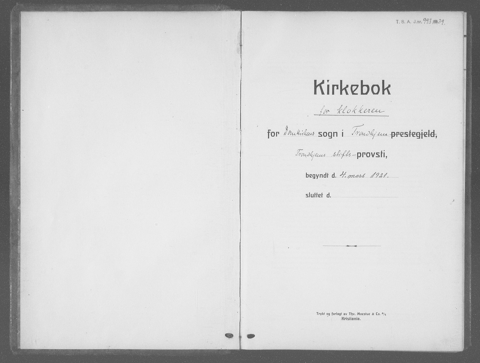 Ministerialprotokoller, klokkerbøker og fødselsregistre - Sør-Trøndelag, SAT/A-1456/601/L0098: Parish register (copy) no. 601C16, 1921-1934