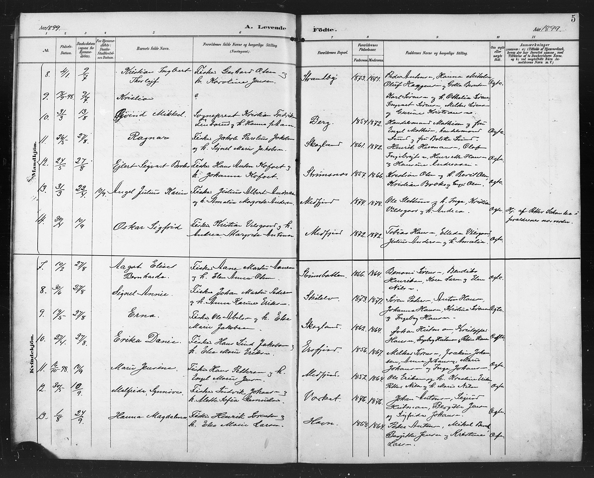 Berg sokneprestkontor, SATØ/S-1318/G/Ga/Gab/L0005klokker: Parish register (copy) no. 5, 1898-1911, p. 5