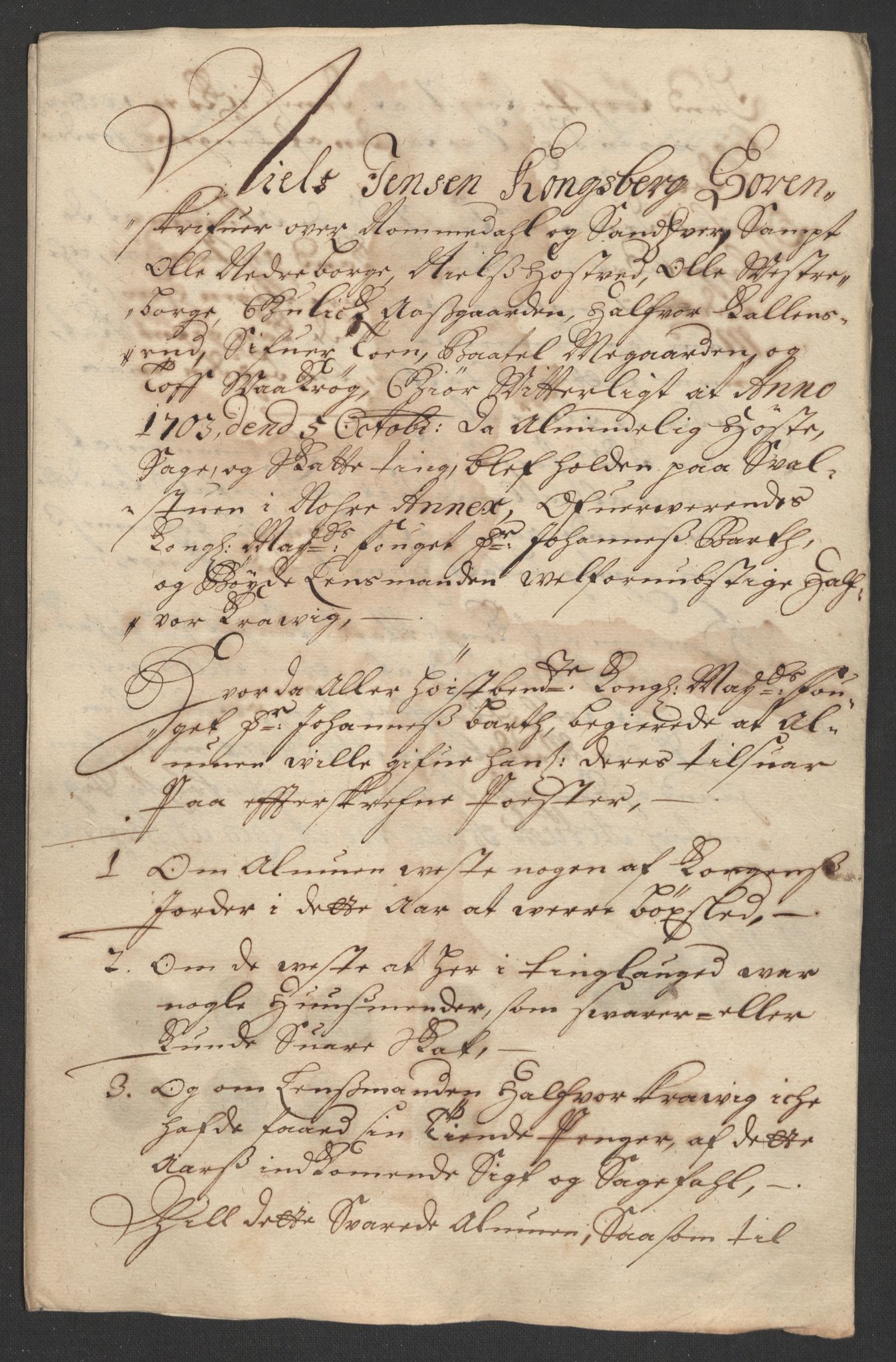 Rentekammeret inntil 1814, Reviderte regnskaper, Fogderegnskap, RA/EA-4092/R24/L1581: Fogderegnskap Numedal og Sandsvær, 1703, p. 213
