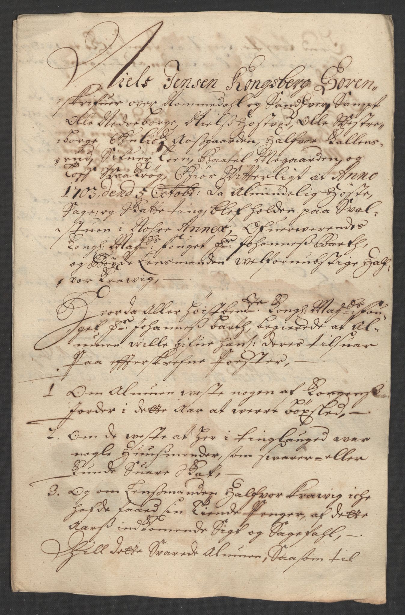 Rentekammeret inntil 1814, Reviderte regnskaper, Fogderegnskap, AV/RA-EA-4092/R24/L1581: Fogderegnskap Numedal og Sandsvær, 1703, p. 213