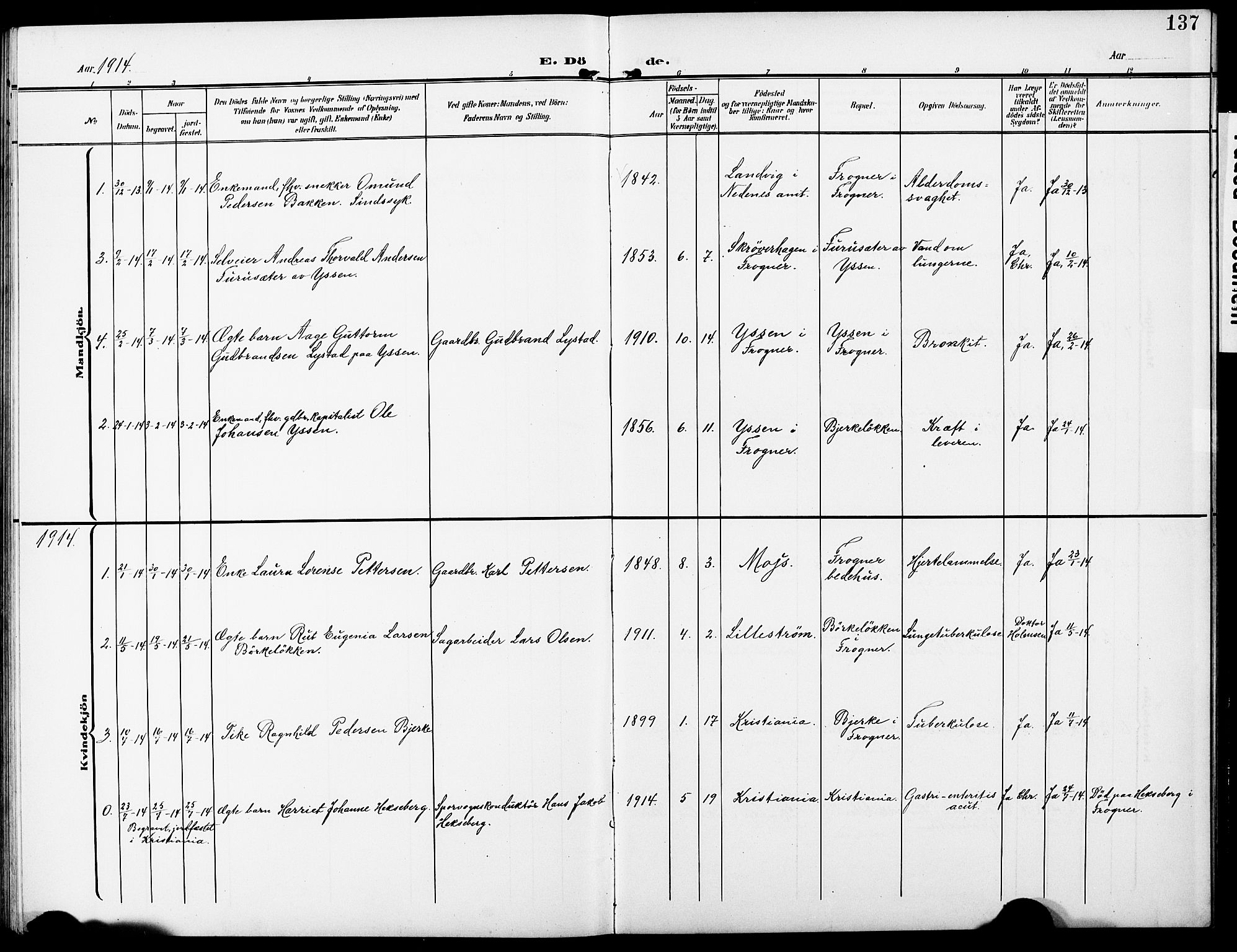 Sørum prestekontor Kirkebøker, AV/SAO-A-10303/G/Gb/L0001: Parish register (copy) no. II 1, 1907-1929, p. 137