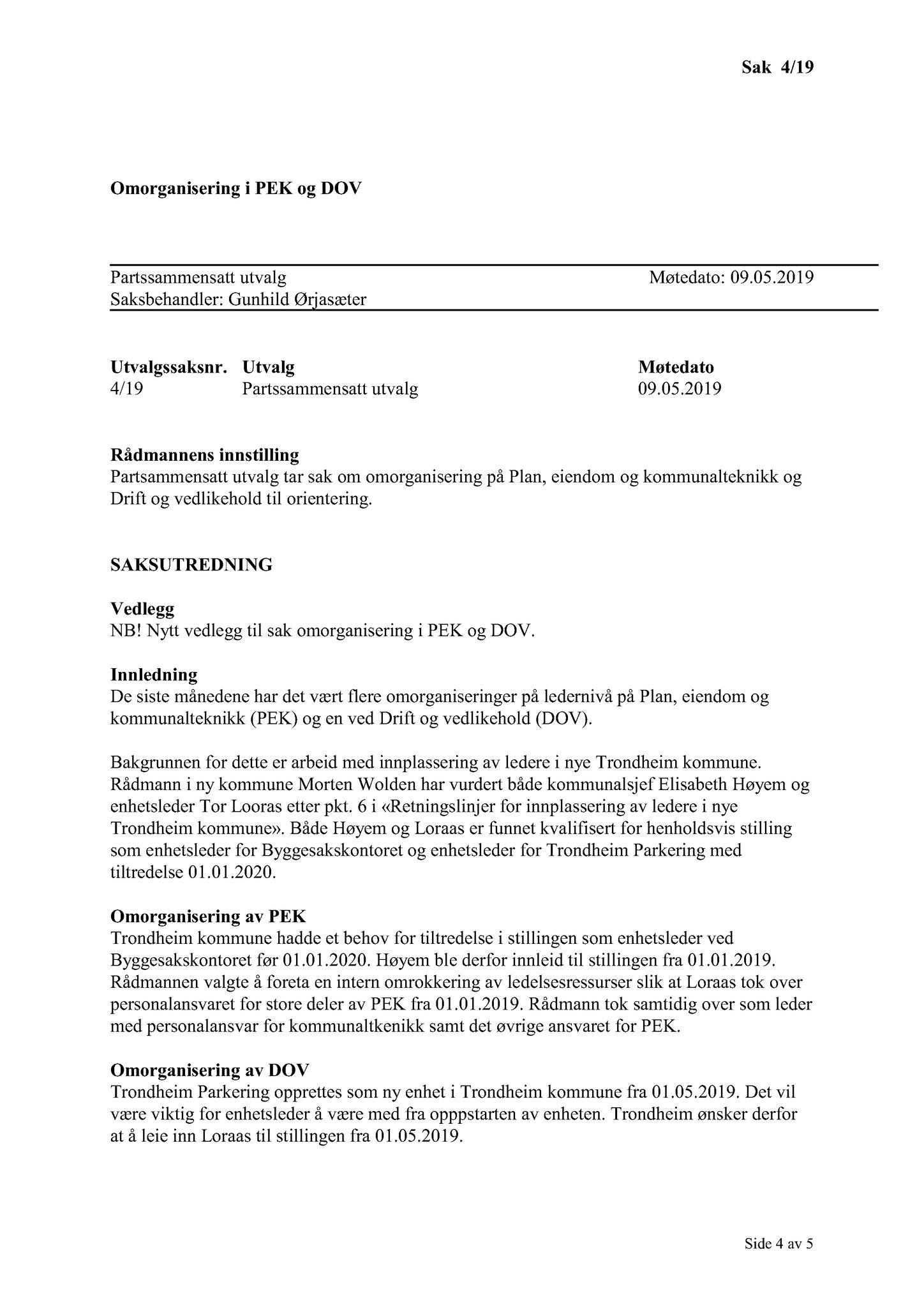 Klæbu Kommune, TRKO/KK/11-PSU/L004: Partssammensatt utvalg - Møtedokumenter, 2019, p. 18