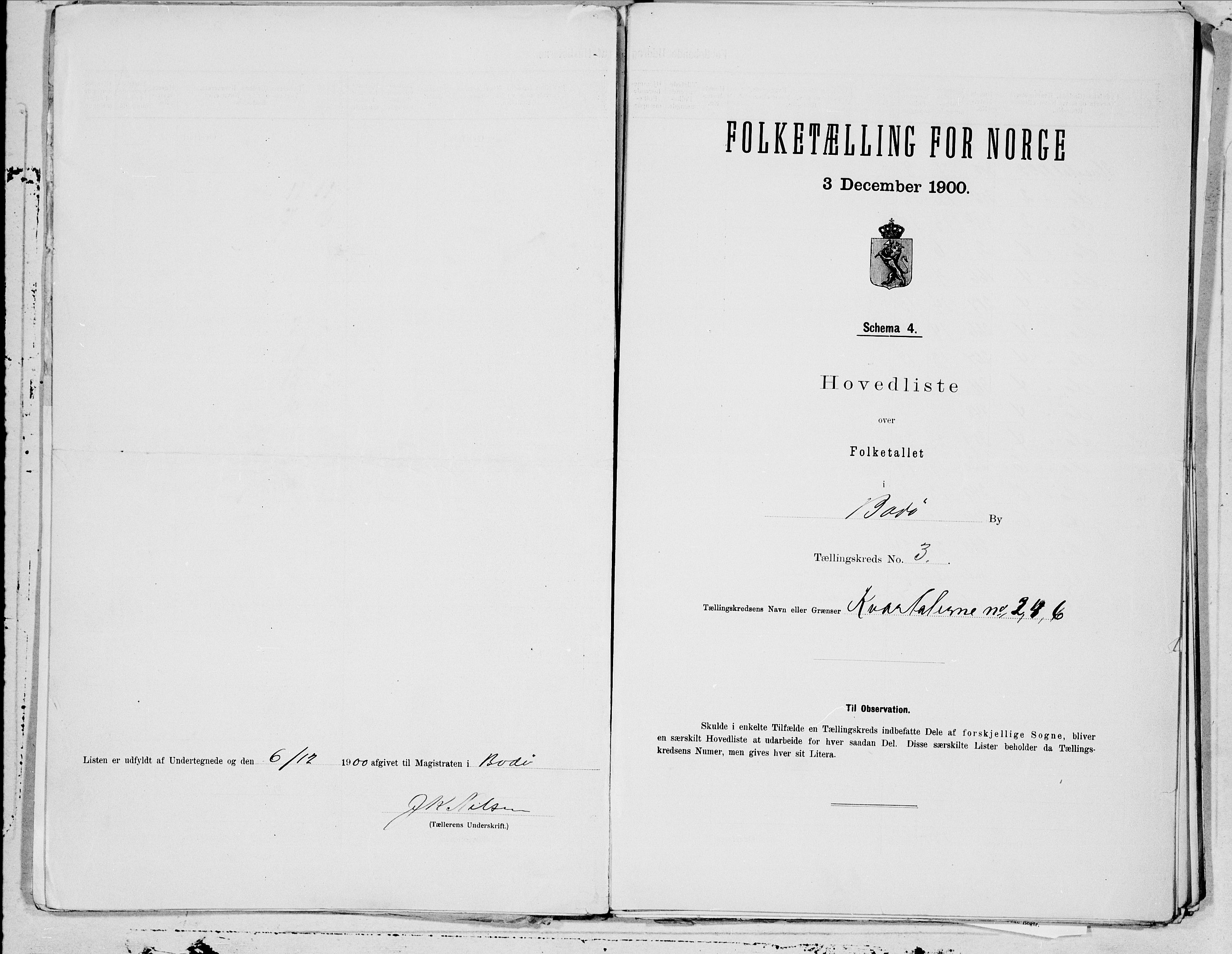 SAT, 1900 census for Bodø, 1900, p. 6