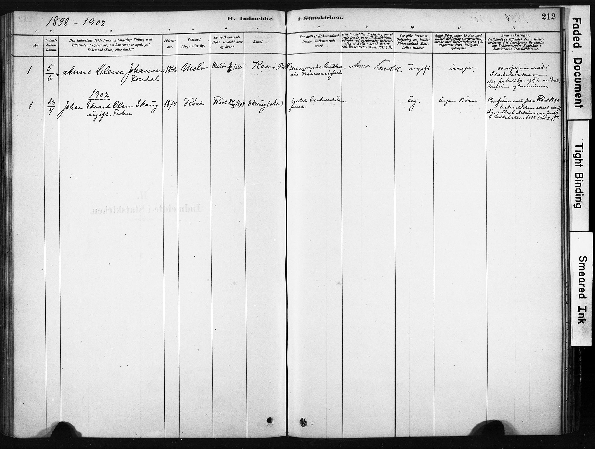 Ministerialprotokoller, klokkerbøker og fødselsregistre - Nordland, AV/SAT-A-1459/808/L0128: Parish register (official) no. 808A01, 1880-1902, p. 212