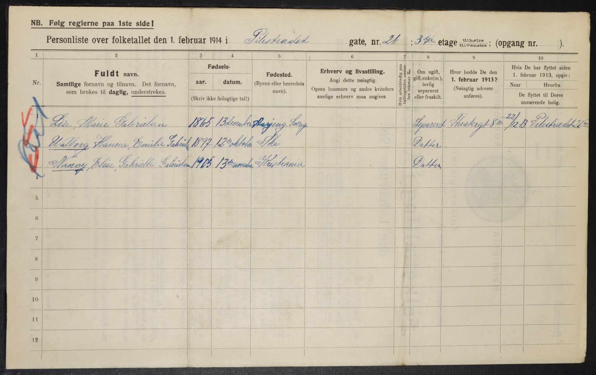 OBA, Municipal Census 1914 for Kristiania, 1914, p. 88288