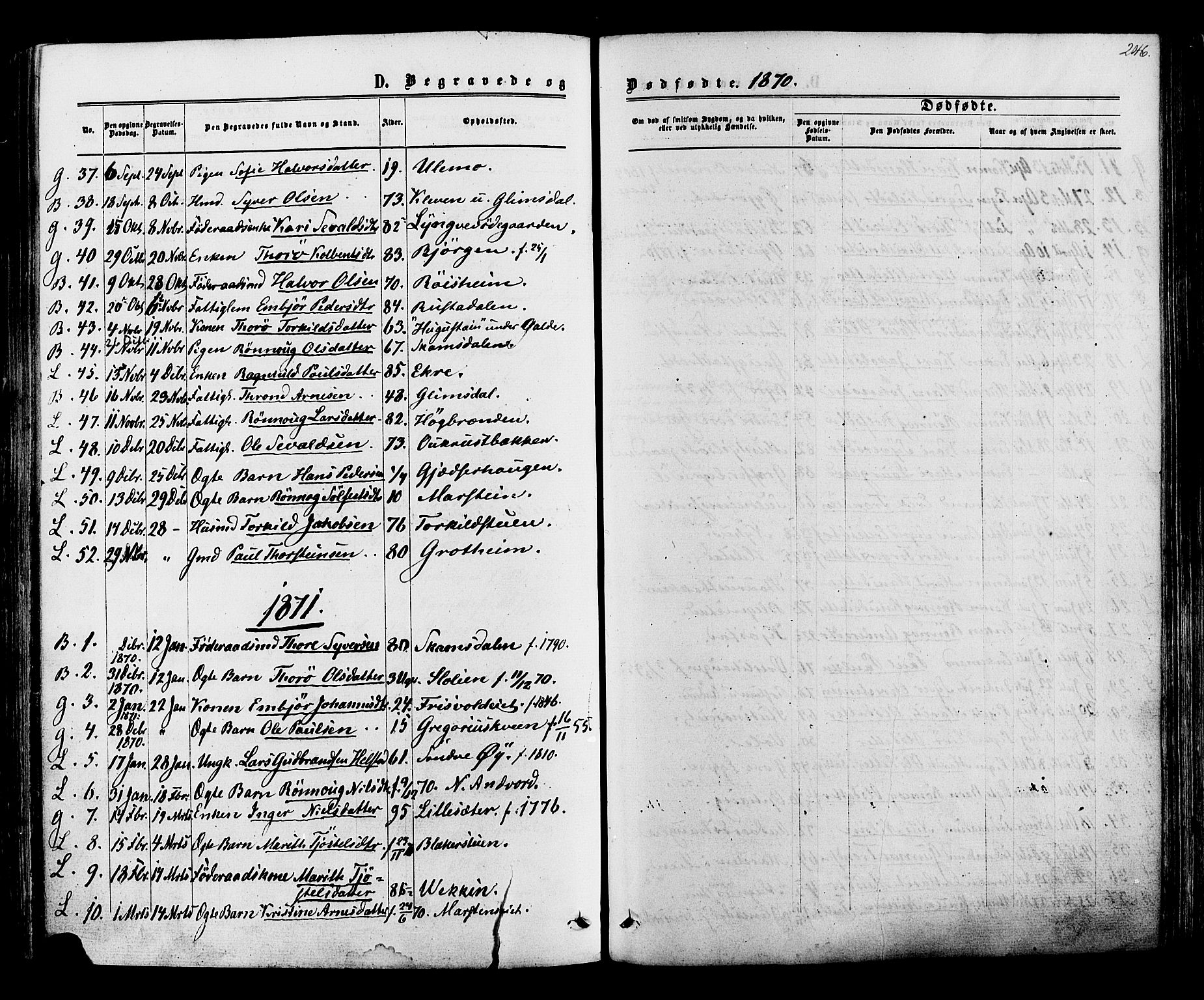 Lom prestekontor, SAH/PREST-070/K/L0007: Parish register (official) no. 7, 1863-1884, p. 246