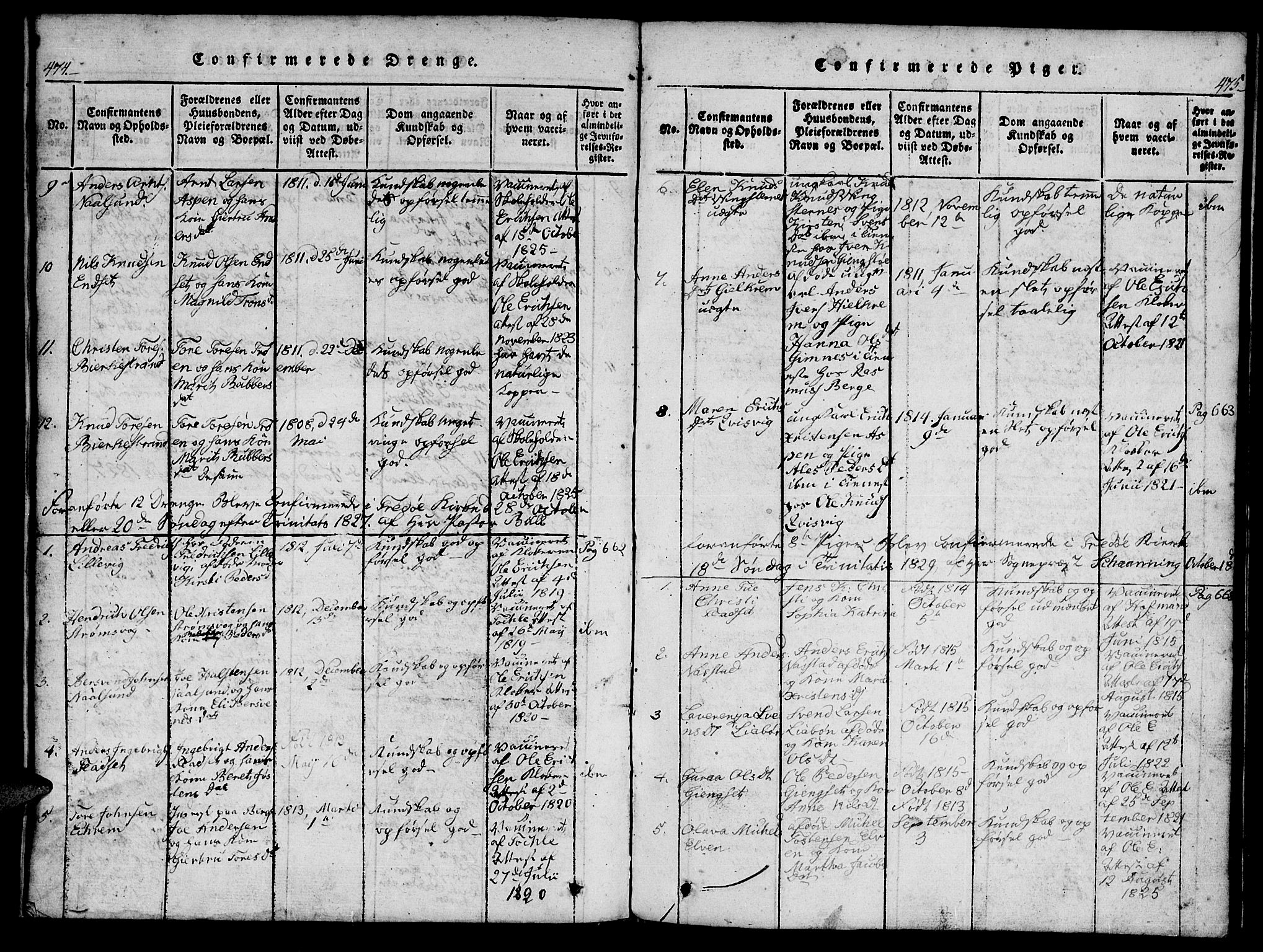 Ministerialprotokoller, klokkerbøker og fødselsregistre - Møre og Romsdal, AV/SAT-A-1454/573/L0873: Parish register (copy) no. 573C01, 1819-1834, p. 474-475