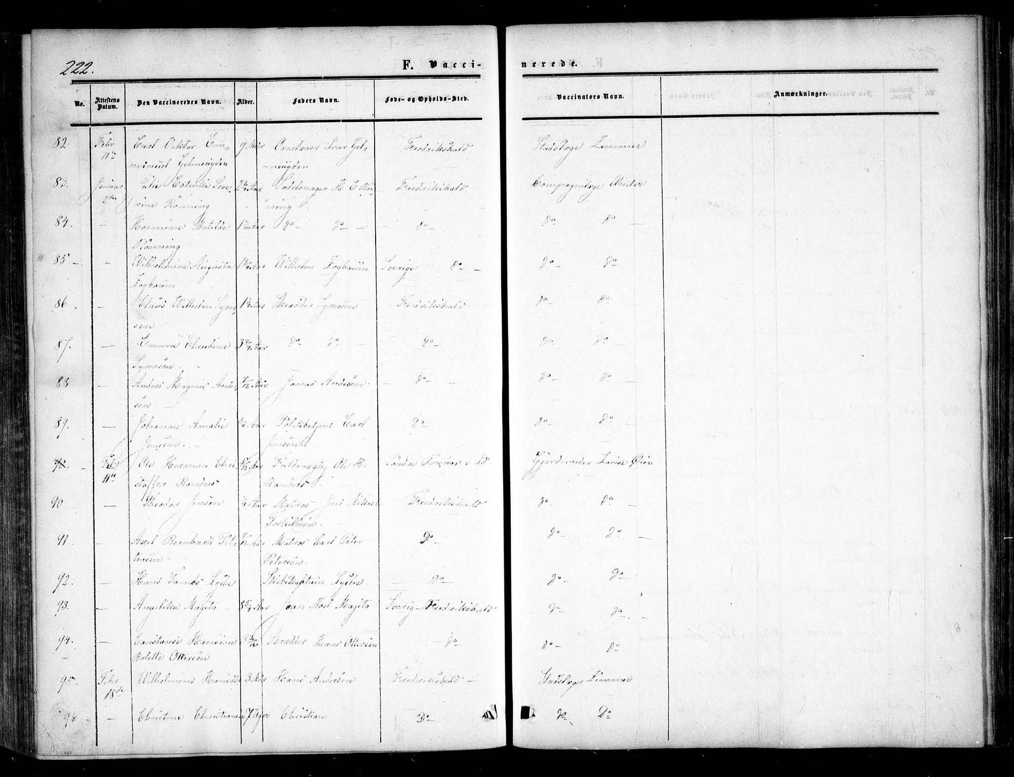 Halden prestekontor Kirkebøker, AV/SAO-A-10909/F/Fa/L0008: Parish register (official) no. I 8, 1857-1865, p. 222