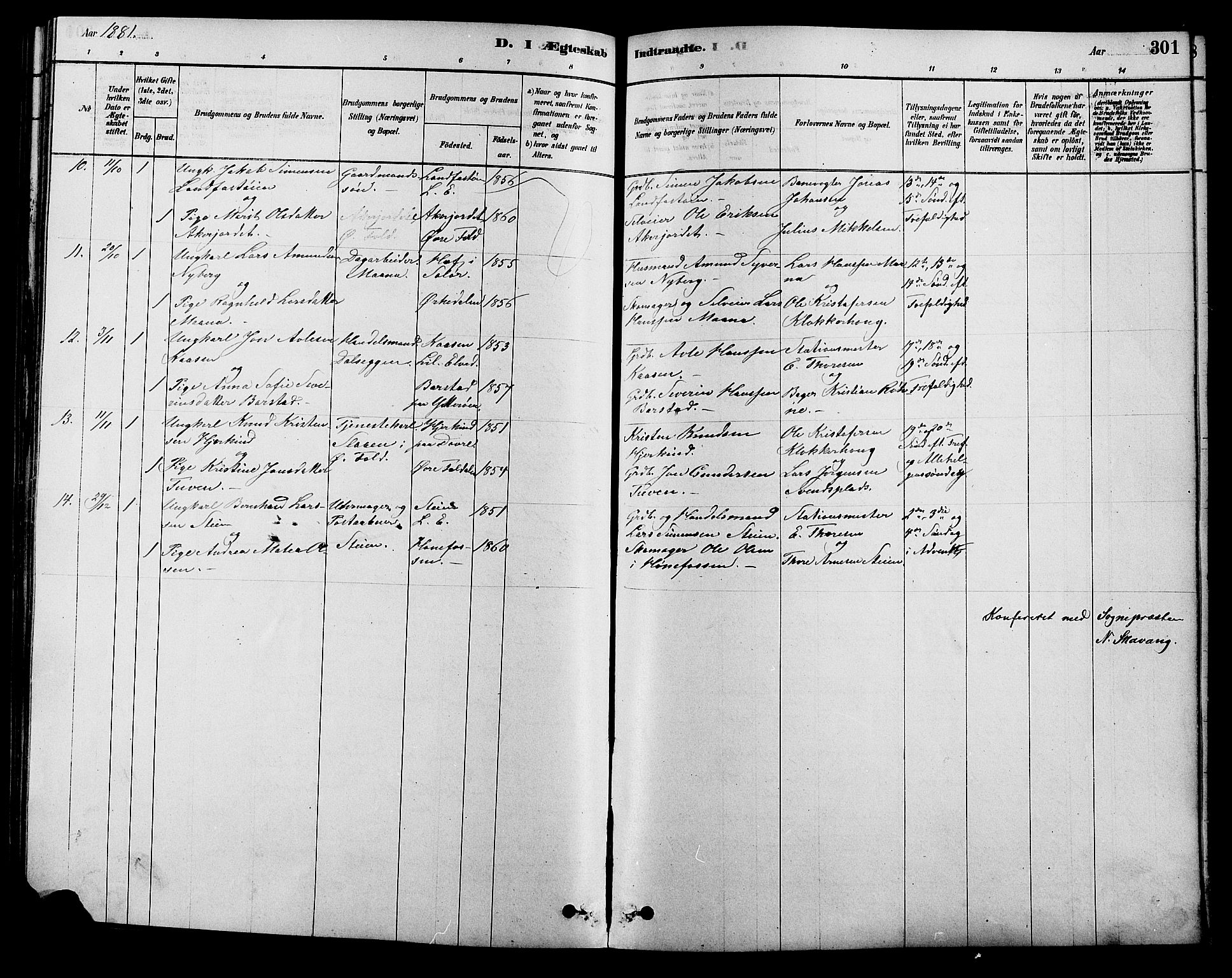 Alvdal prestekontor, SAH/PREST-060/H/Ha/Hab/L0003: Parish register (copy) no. 3, 1878-1907, p. 301