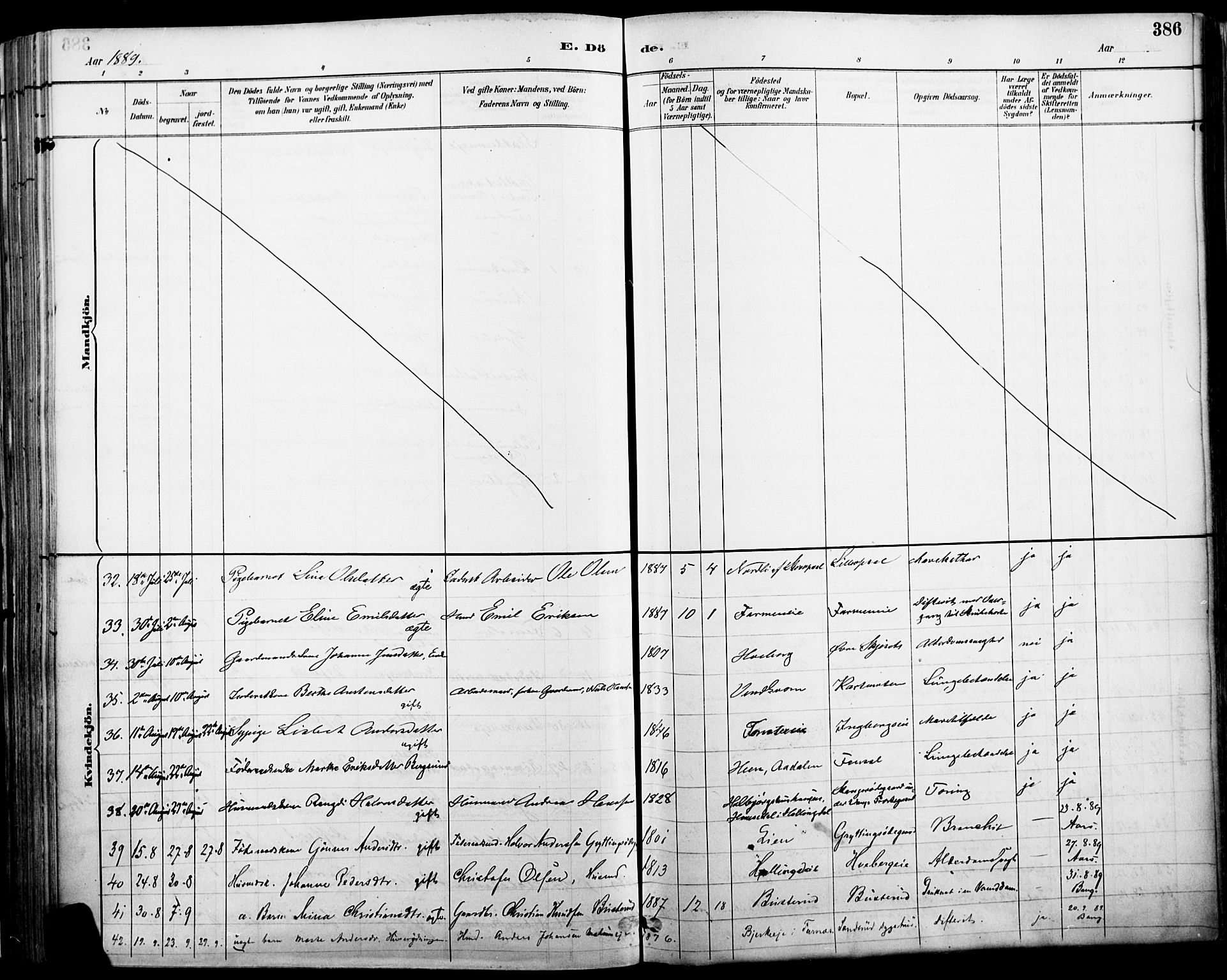 Vang prestekontor, Hedmark, AV/SAH-PREST-008/H/Ha/Haa/L0019A: Parish register (official) no. 19, 1886-1900, p. 386