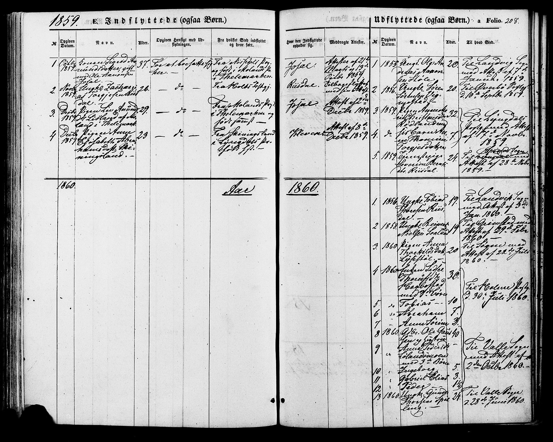 Nord-Audnedal sokneprestkontor, SAK/1111-0032/F/Fa/Fab/L0002: Parish register (official) no. A 2, 1859-1882, p. 208