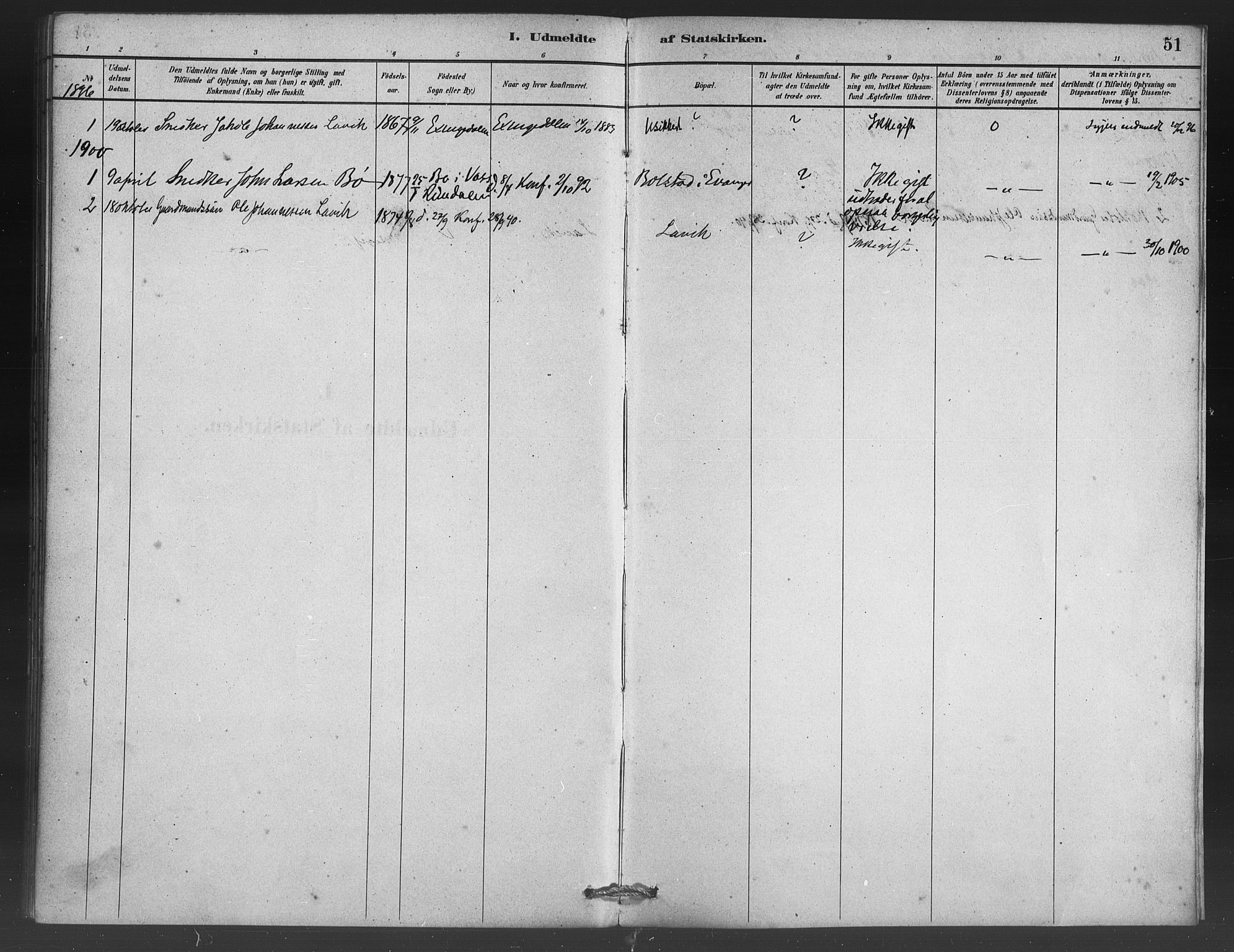 Vaksdal Sokneprestembete, SAB/A-78901/H/Haa: Parish register (official) no. C 1, 1881-1900, p. 51