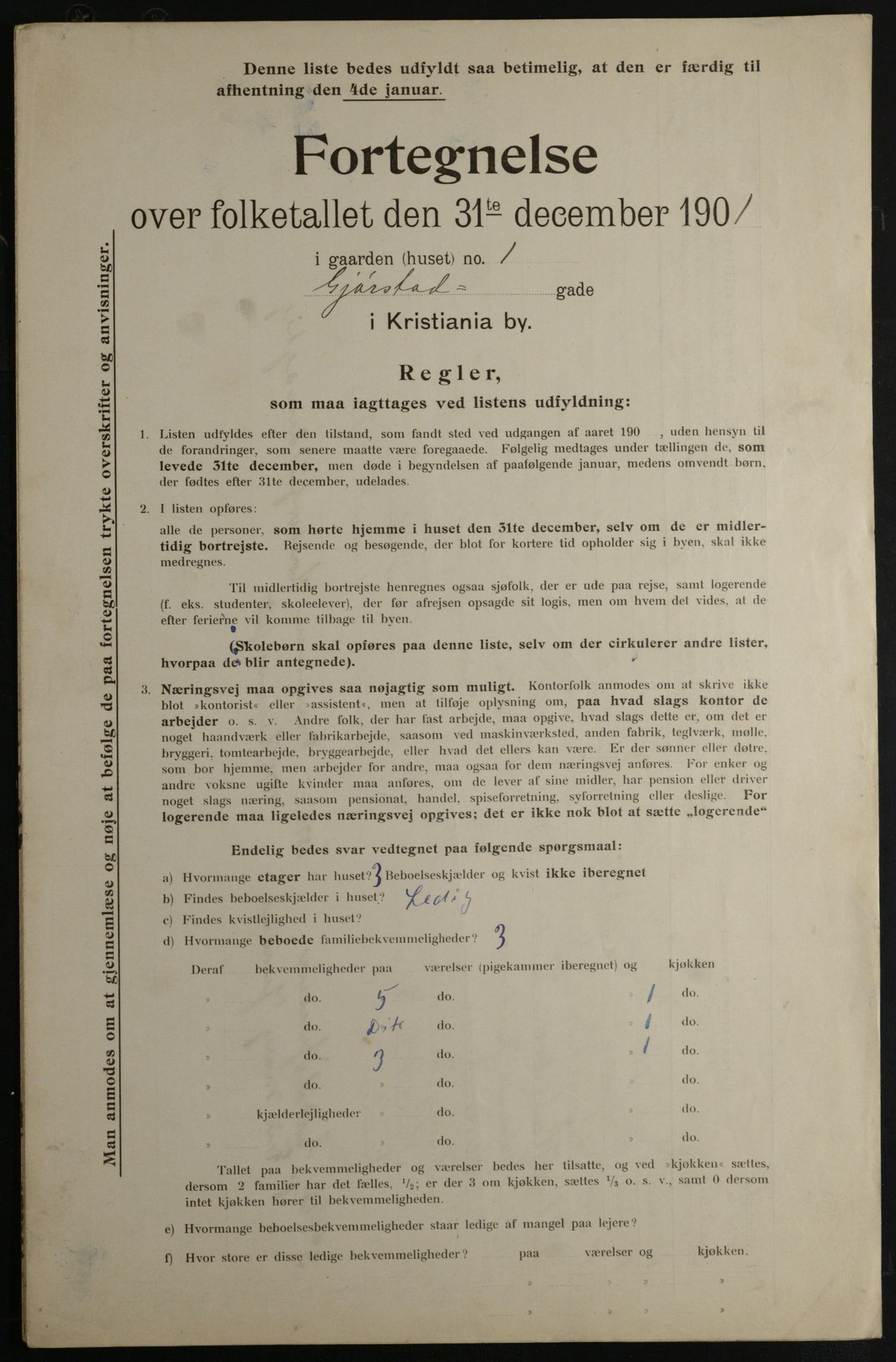 OBA, Municipal Census 1901 for Kristiania, 1901, p. 4696