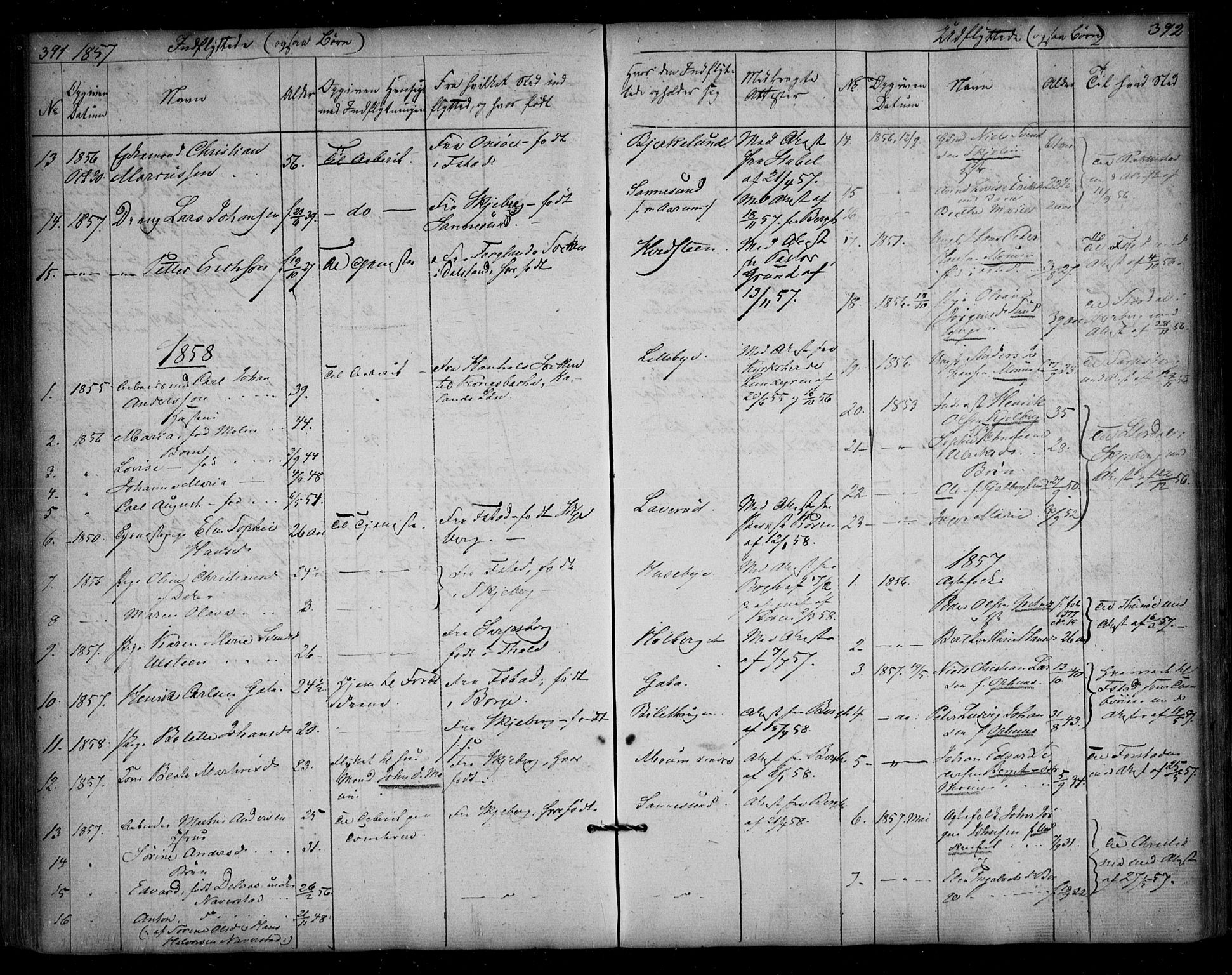 Borge prestekontor Kirkebøker, AV/SAO-A-10903/F/Fa/L0005: Parish register (official) no. I 5, 1848-1860, p. 391-392