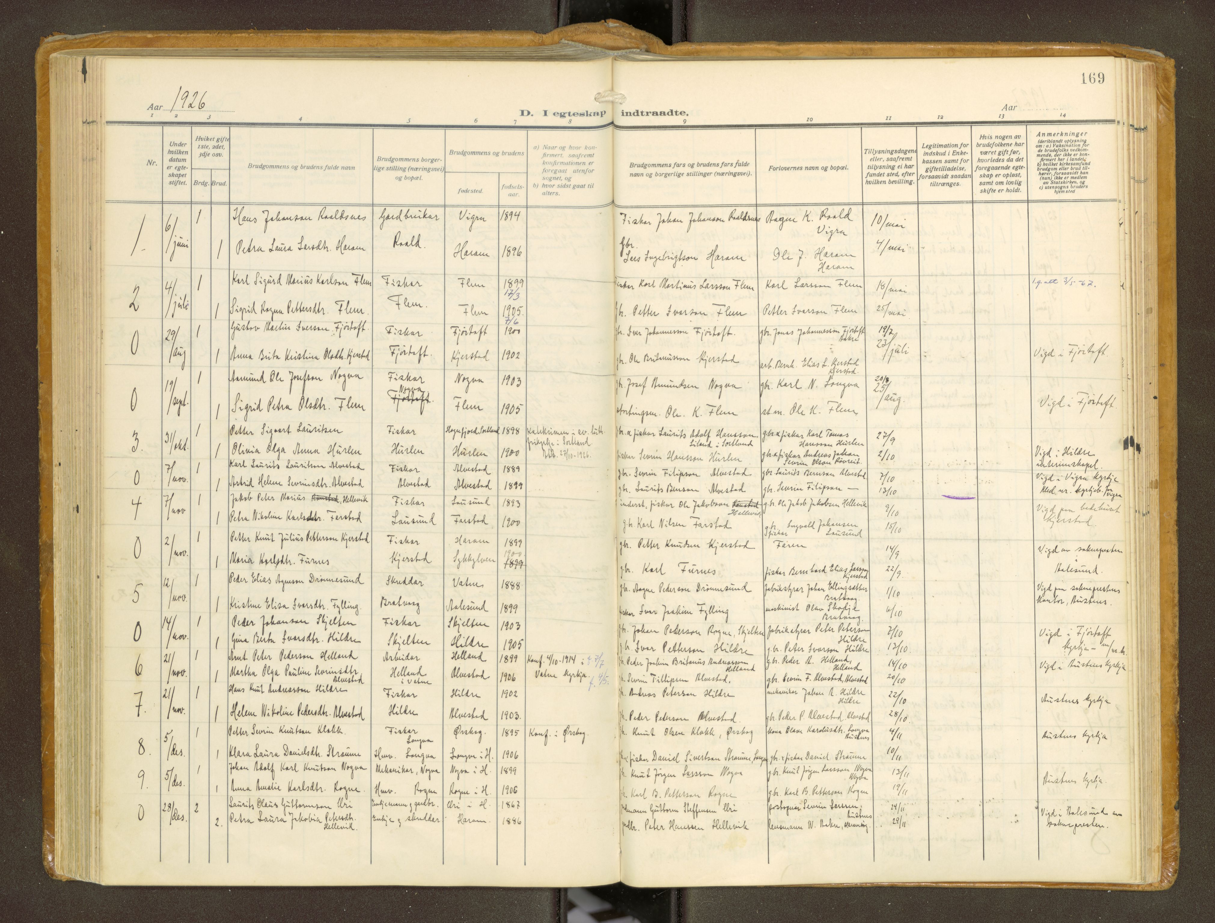 Ministerialprotokoller, klokkerbøker og fødselsregistre - Møre og Romsdal, AV/SAT-A-1454/536/L0518: Parish register (official) no. 536A--, 1914-1931, p. 169