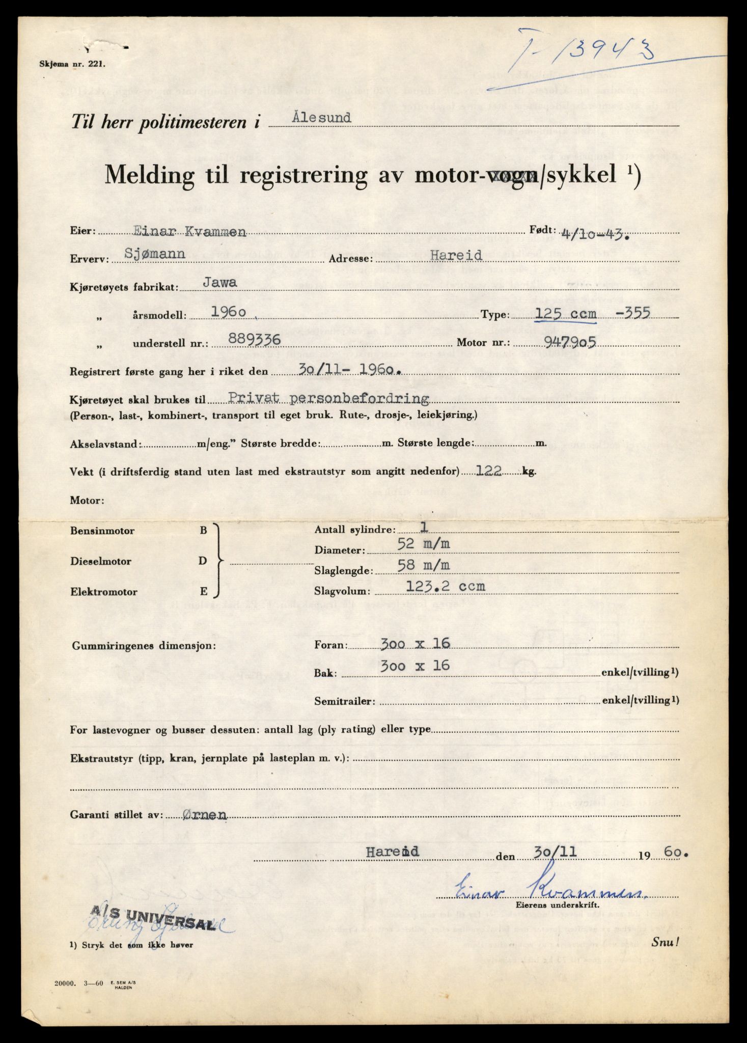 Møre og Romsdal vegkontor - Ålesund trafikkstasjon, AV/SAT-A-4099/F/Fe/L0042: Registreringskort for kjøretøy T 13906 - T 14079, 1927-1998, p. 646