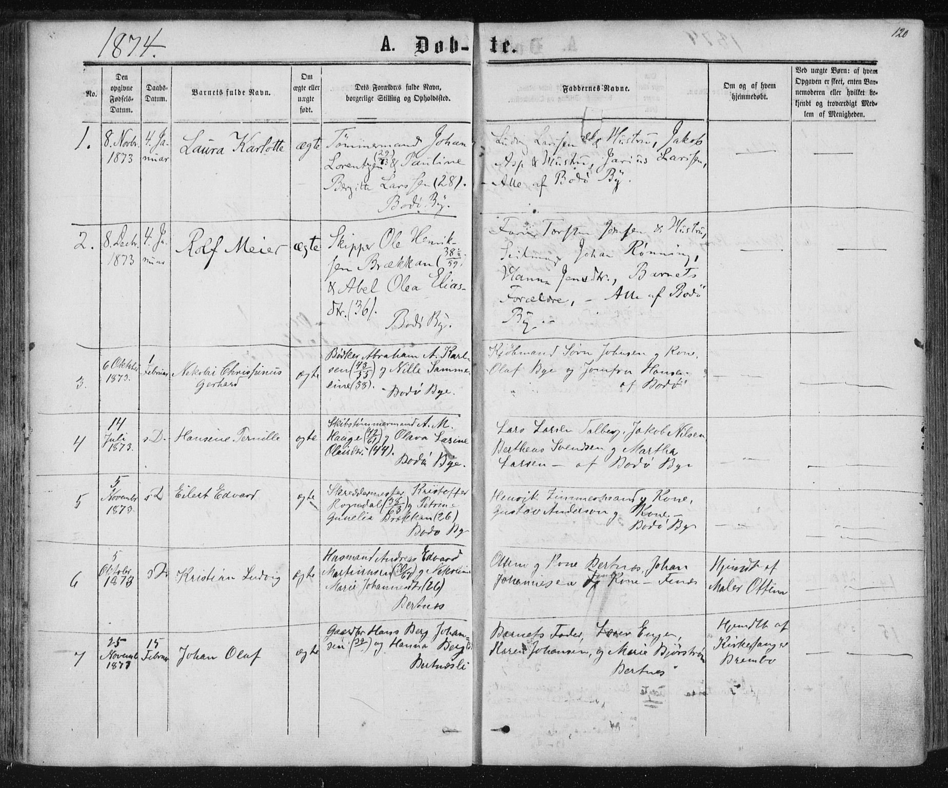 Ministerialprotokoller, klokkerbøker og fødselsregistre - Nordland, SAT/A-1459/801/L0008: Parish register (official) no. 801A08, 1864-1875, p. 120