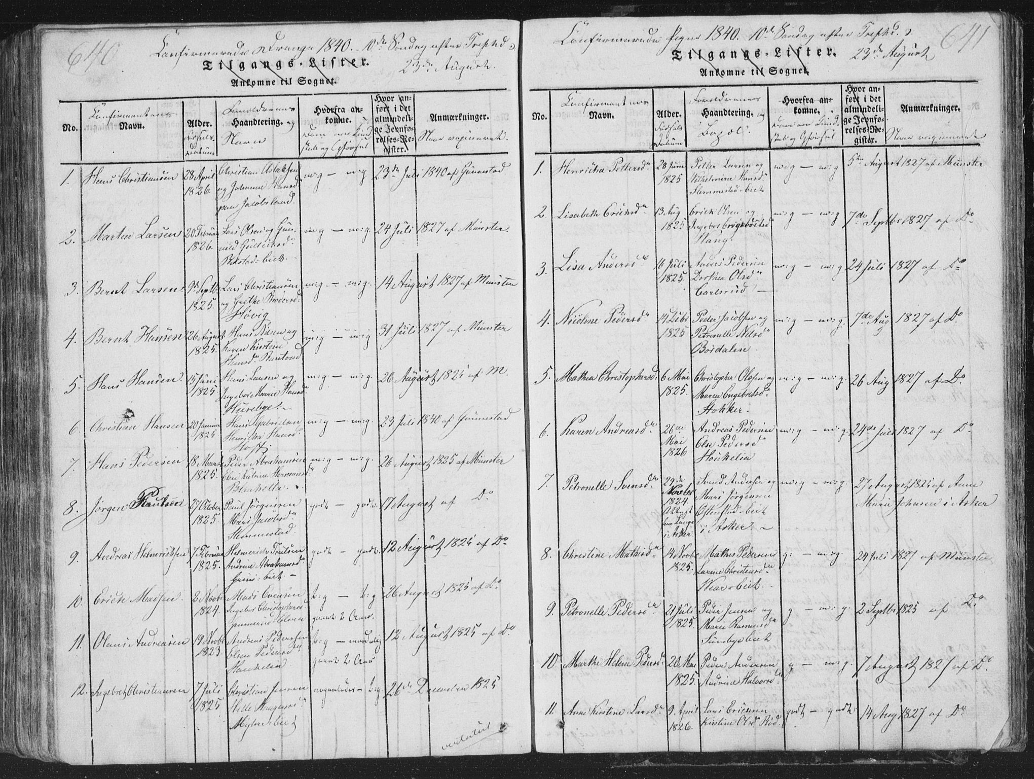 Røyken kirkebøker, AV/SAKO-A-241/G/Ga/L0003: Parish register (copy) no. 3, 1814-1856, p. 640-641