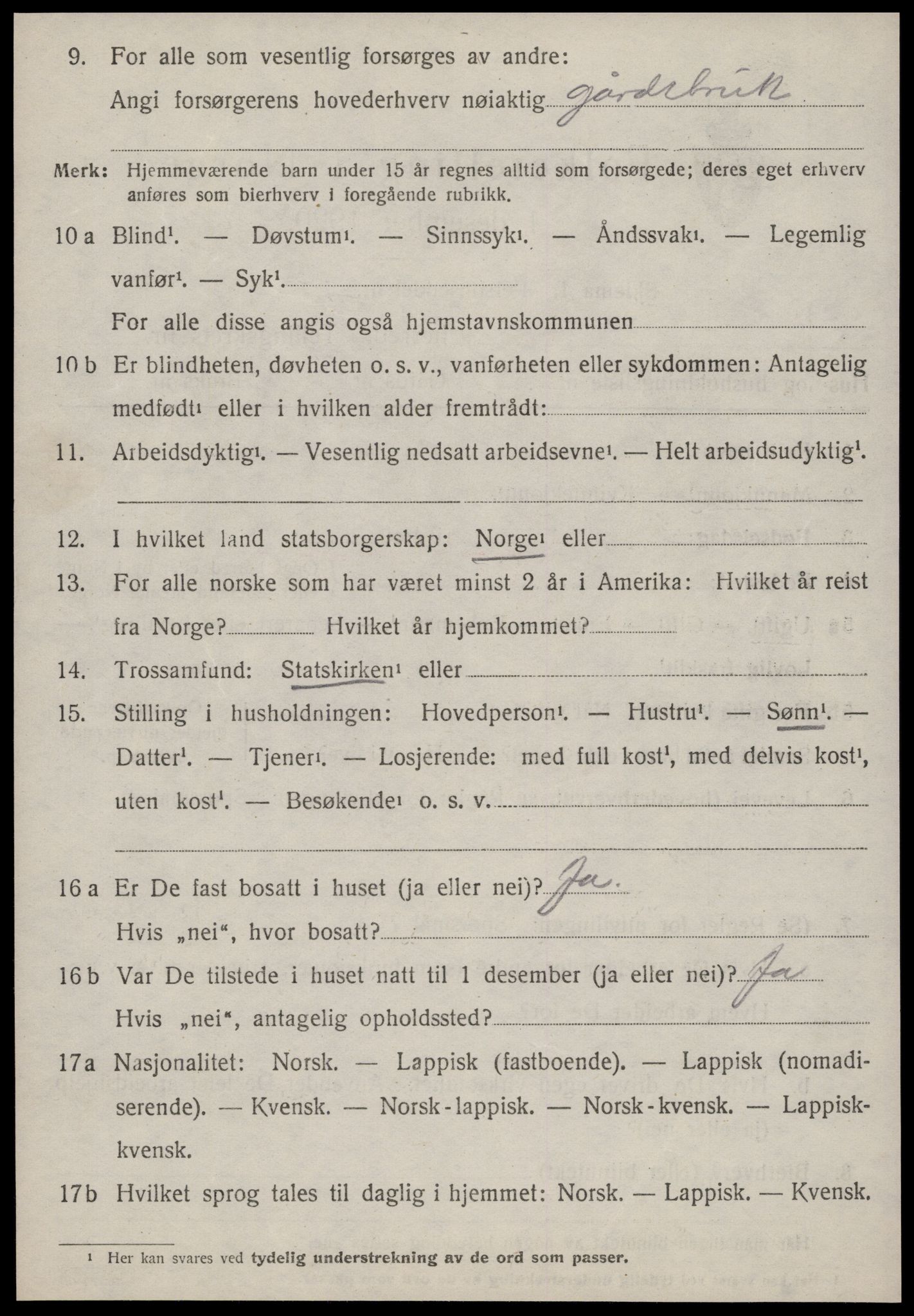 SAT, 1920 census for Ålen, 1920, p. 2929