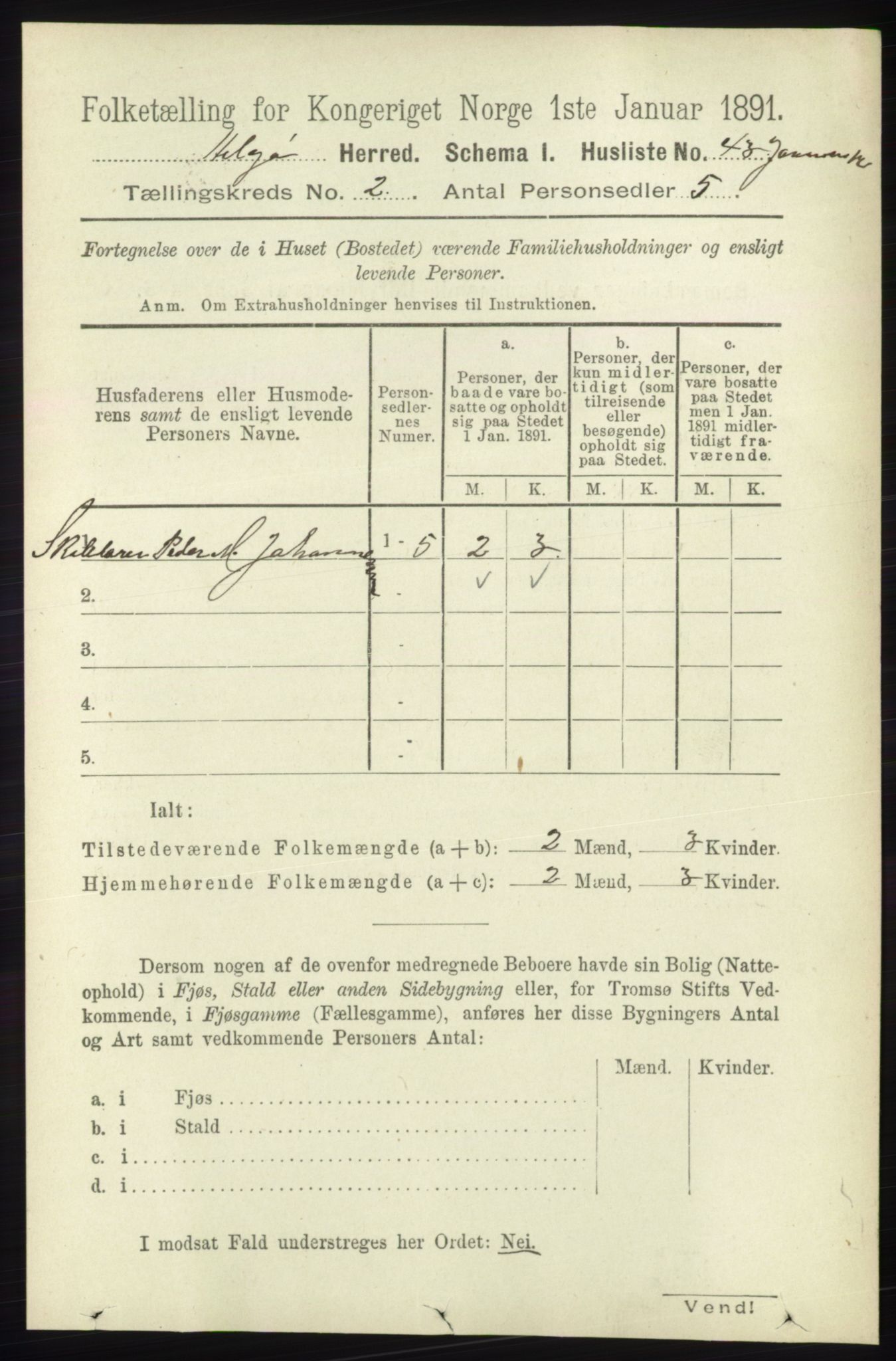 RA, 1891 census for 1935 Helgøy, 1891, p. 325