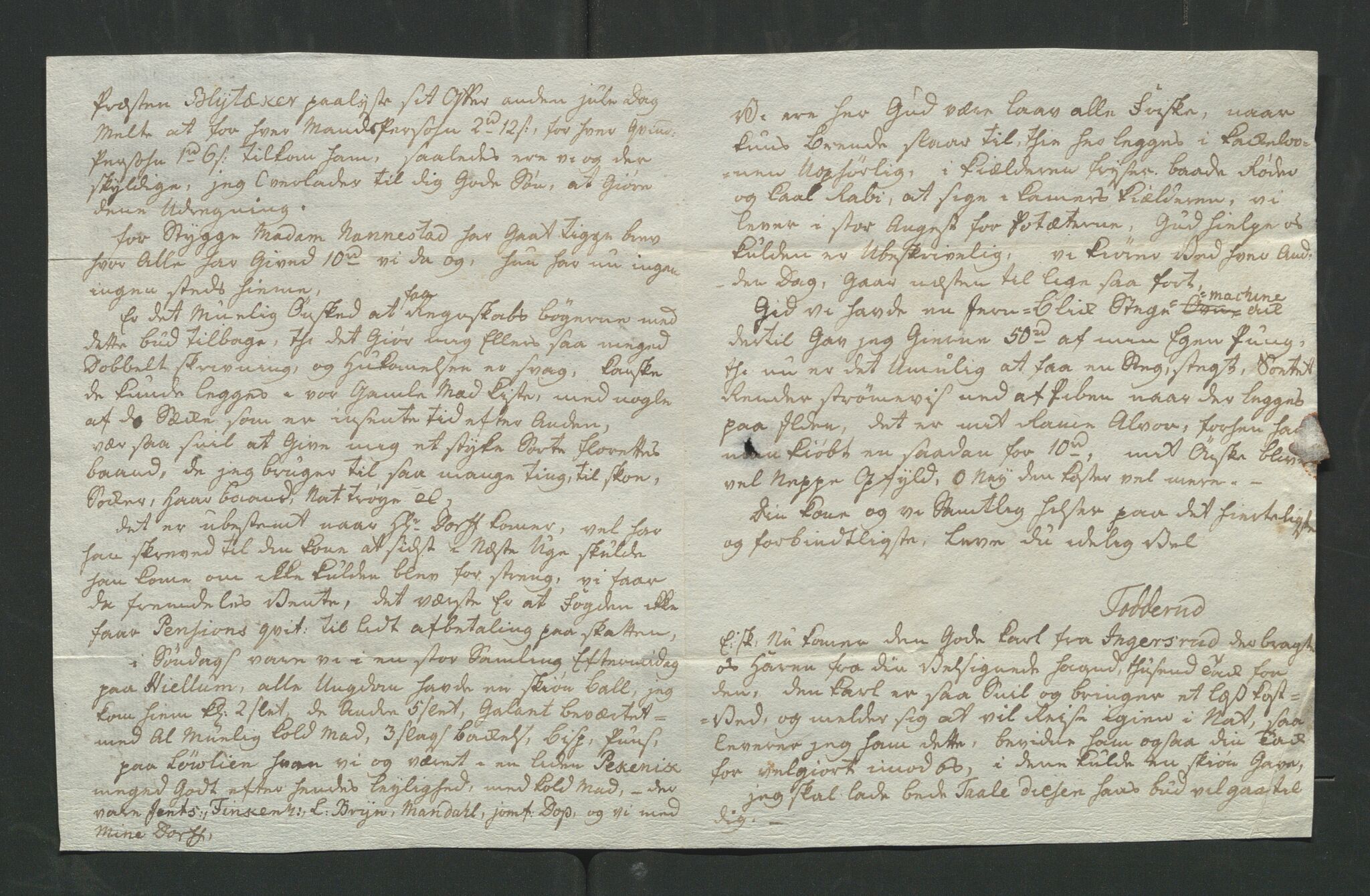 Åker i Vang, Hedmark, og familien Todderud, AV/SAH-ARK-010/J/Jc/L0004: Korrespondanse, 1796-1844, p. 104