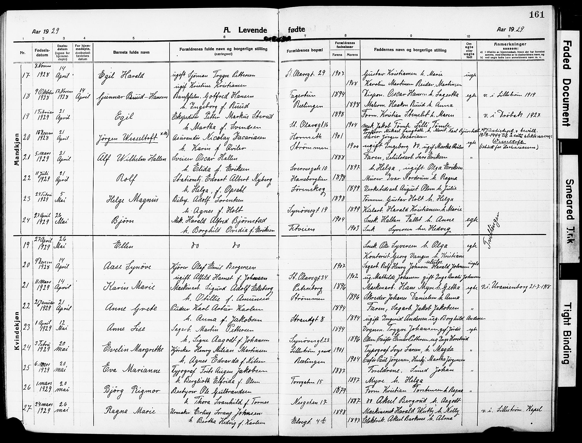 Skedsmo prestekontor Kirkebøker, AV/SAO-A-10033a/G/Gc/L0002: Parish register (copy) no. III 2, 1917-1931, p. 161