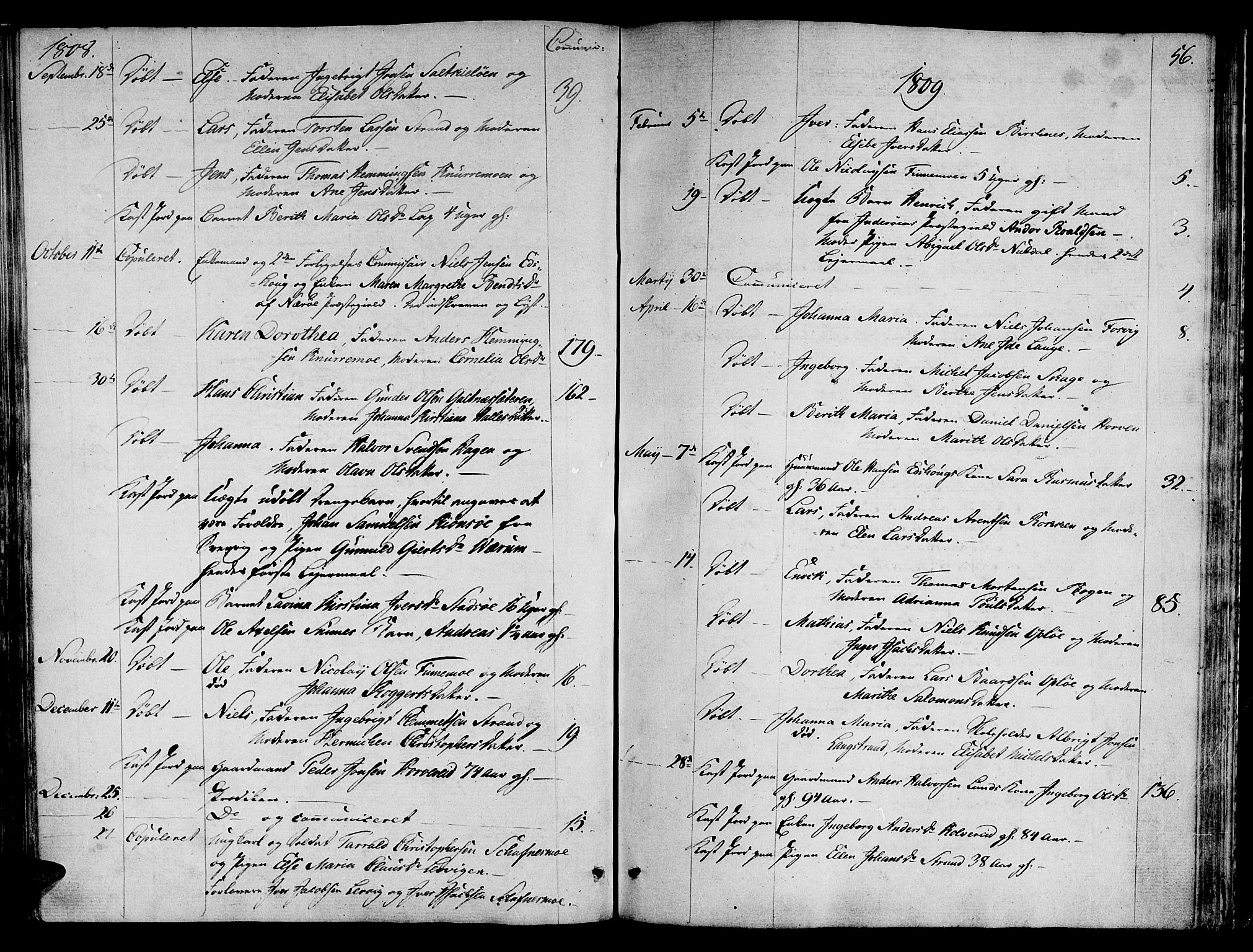 Ministerialprotokoller, klokkerbøker og fødselsregistre - Nord-Trøndelag, SAT/A-1458/780/L0633: Parish register (official) no. 780A02 /1, 1787-1814, p. 56