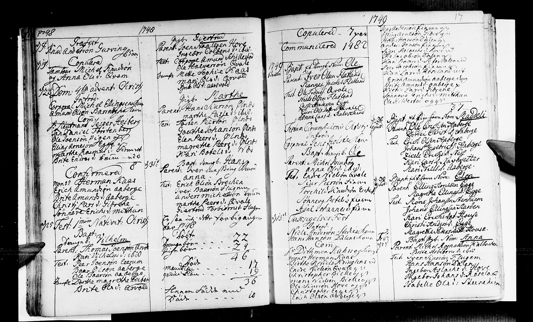 Sogndal sokneprestembete, SAB/A-81301/H/Haa/Haaa/L0003: Parish register (official) no. A 3, 1747-1768, p. 17