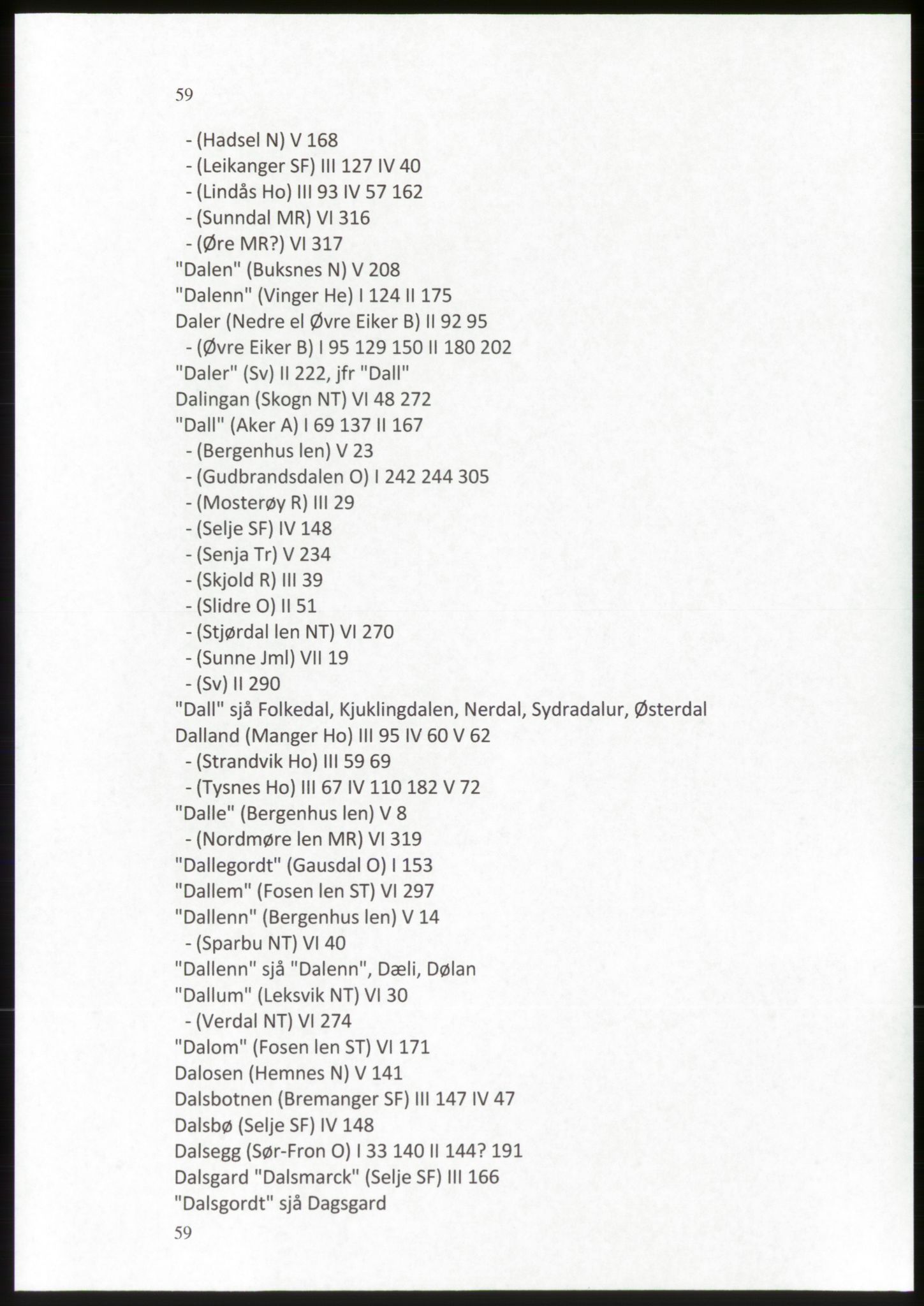 Publikasjoner utgitt av Arkivverket, PUBL/PUBL-001/C/0009: Stedsnavnregister, 1548-1567, p. 59