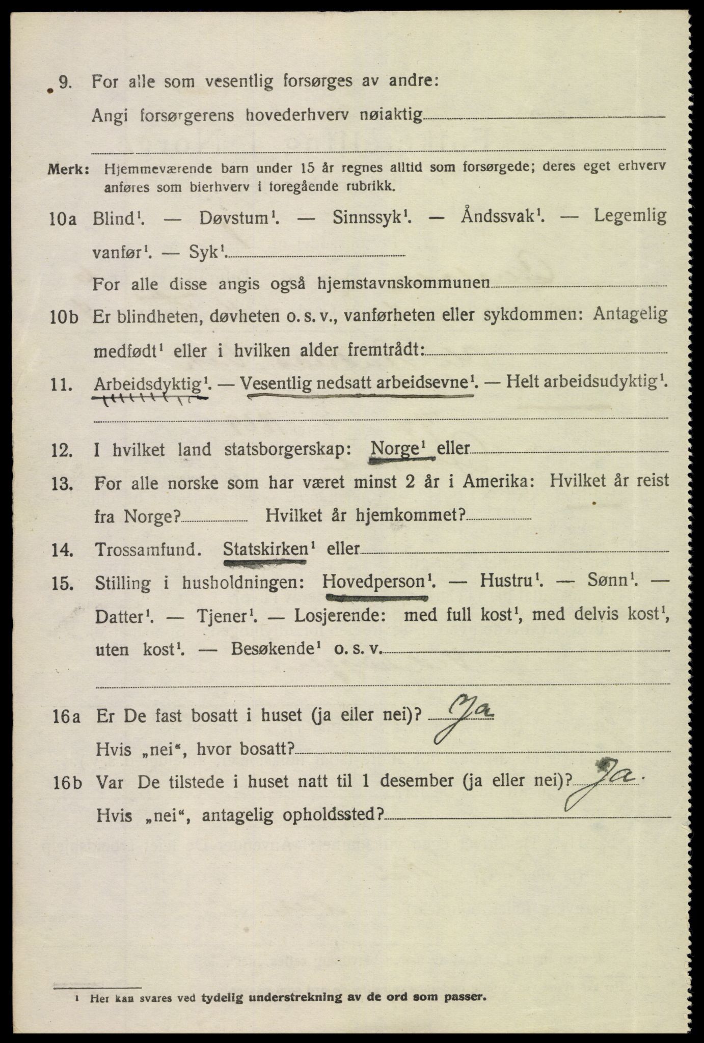 SAK, 1920 census for Gjerstad, 1920, p. 3820